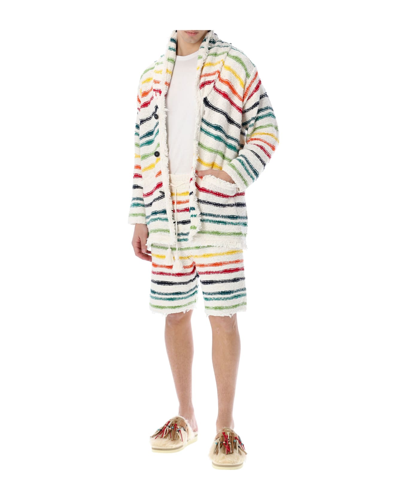 Alanui Island Wave Icon Cardigan - WHITE MULTICOLOR