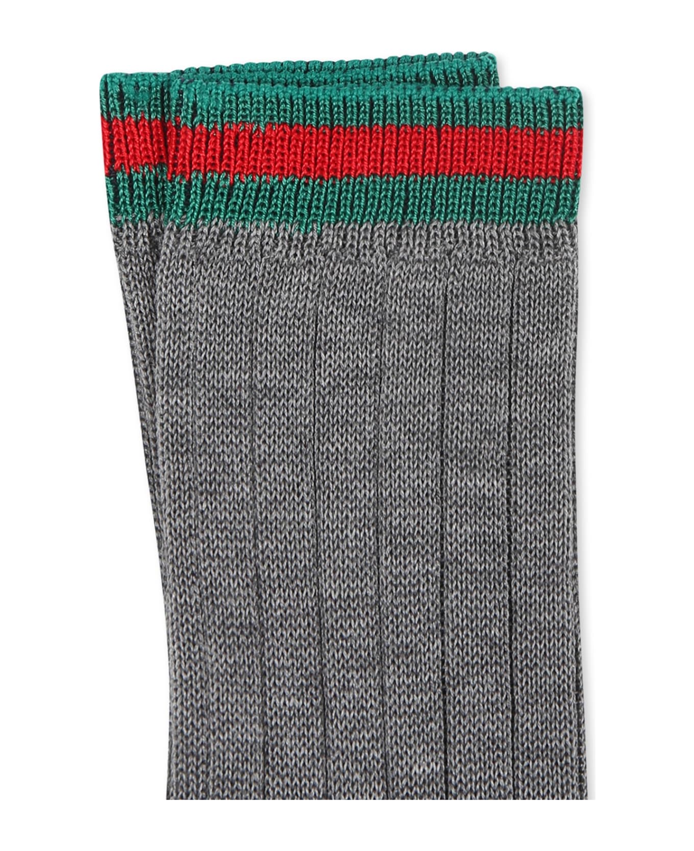 Gucci Grey Socks For Kids With Web Detail - Grey