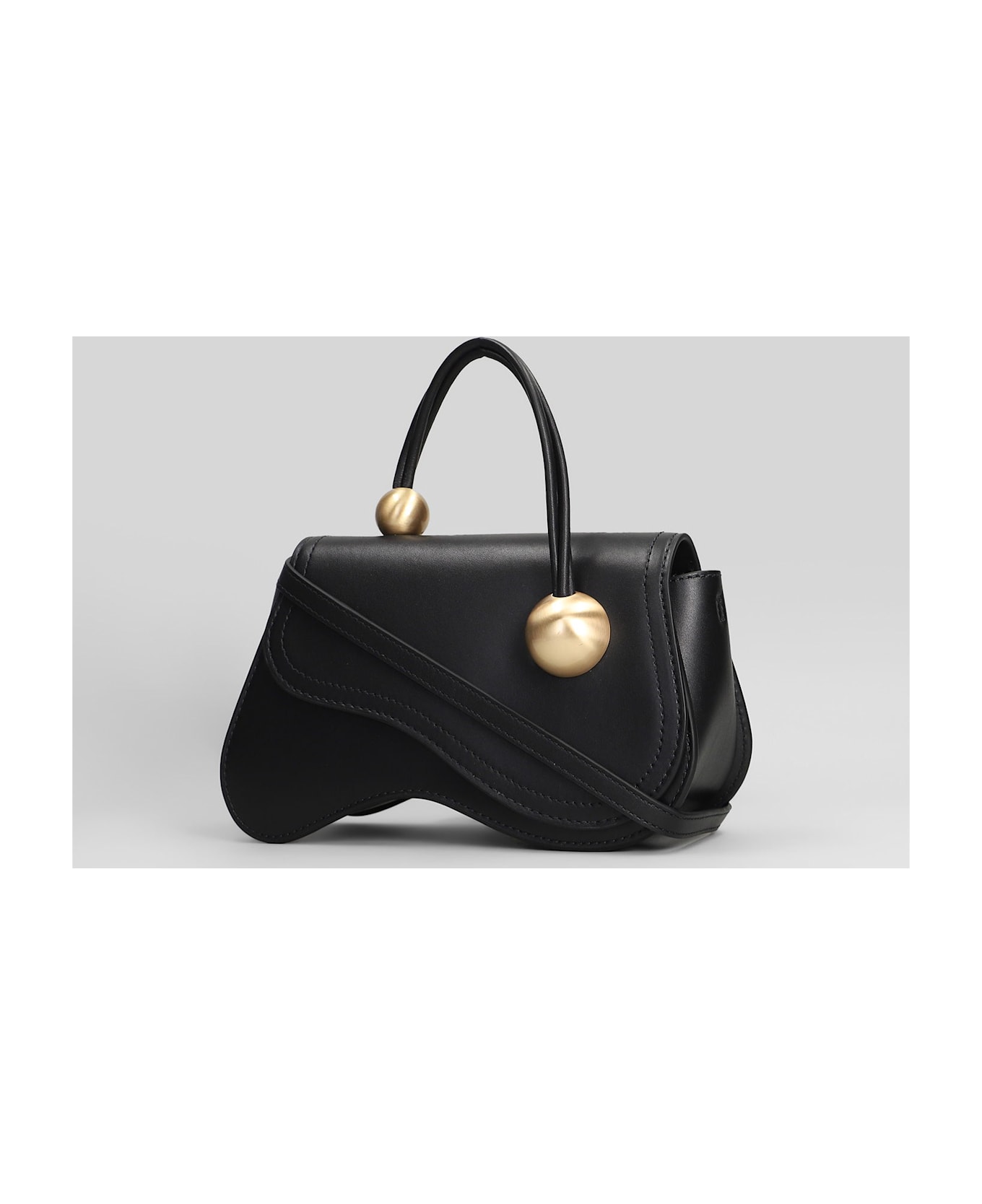 Cult Gaia Kazia Shoulder Bag In Black Leather - black