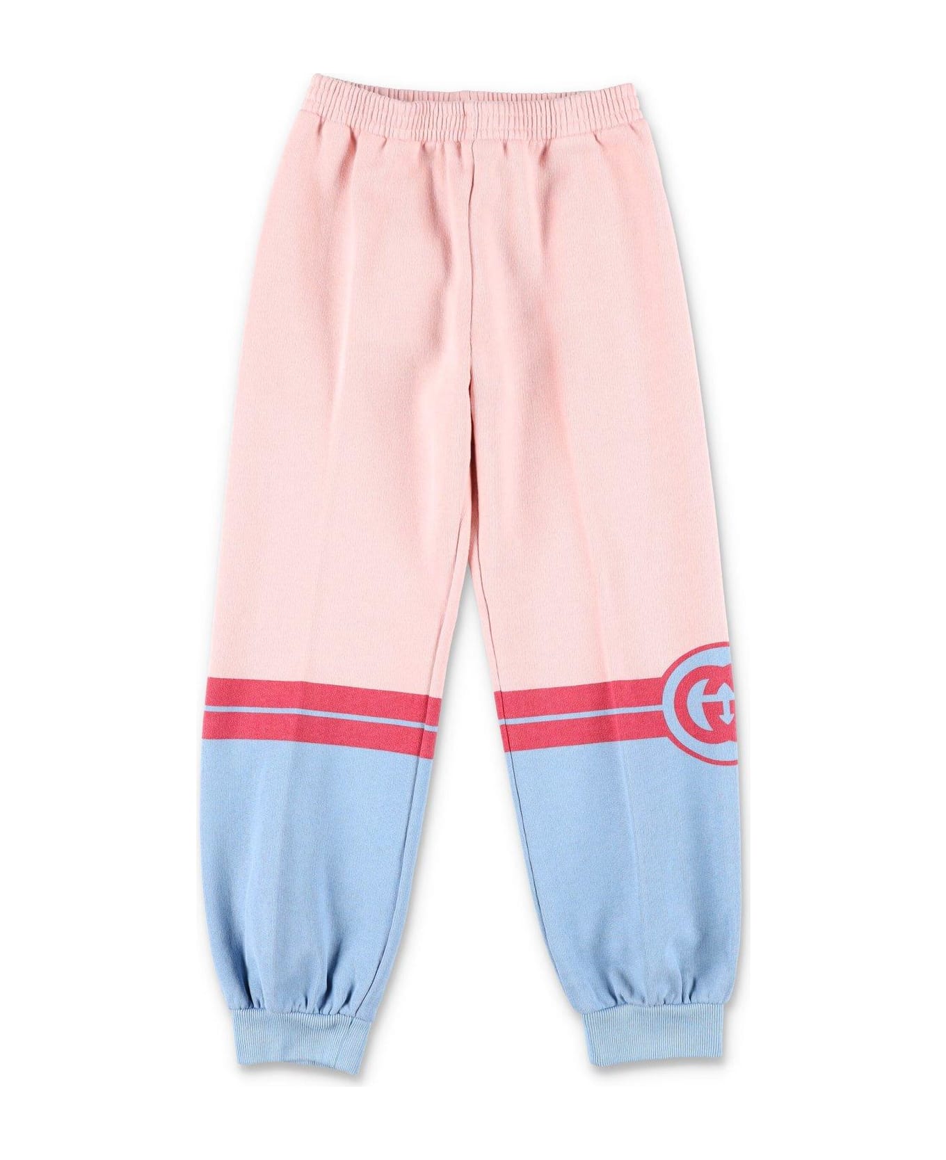 Gucci Interlocking G Printed Jersey Track Pants - Pink ボトムス