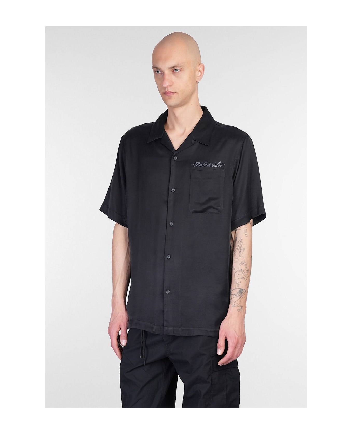 Maharishi Shirt In Black Rayon - black