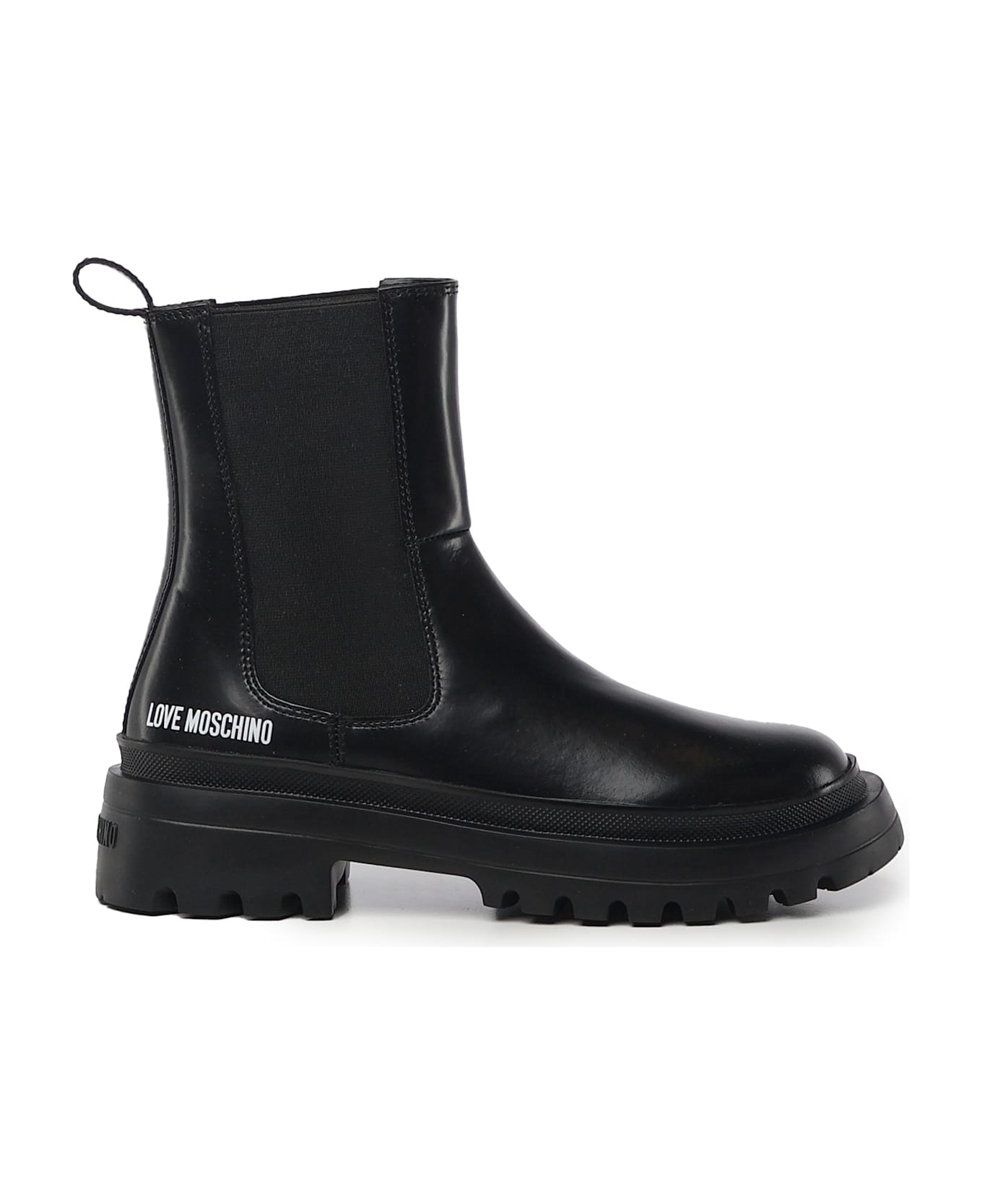 Love Moschino Calf And Lycra Ankle Boots - Black