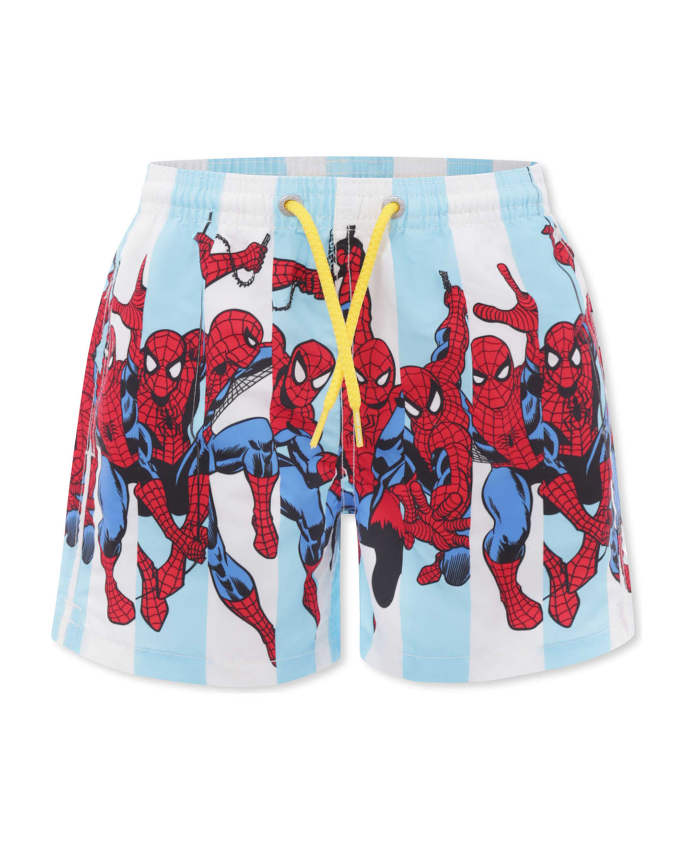MC2 Saint Barth Light Blue Swim Shorts For Boy With Spiderman - Light Blue