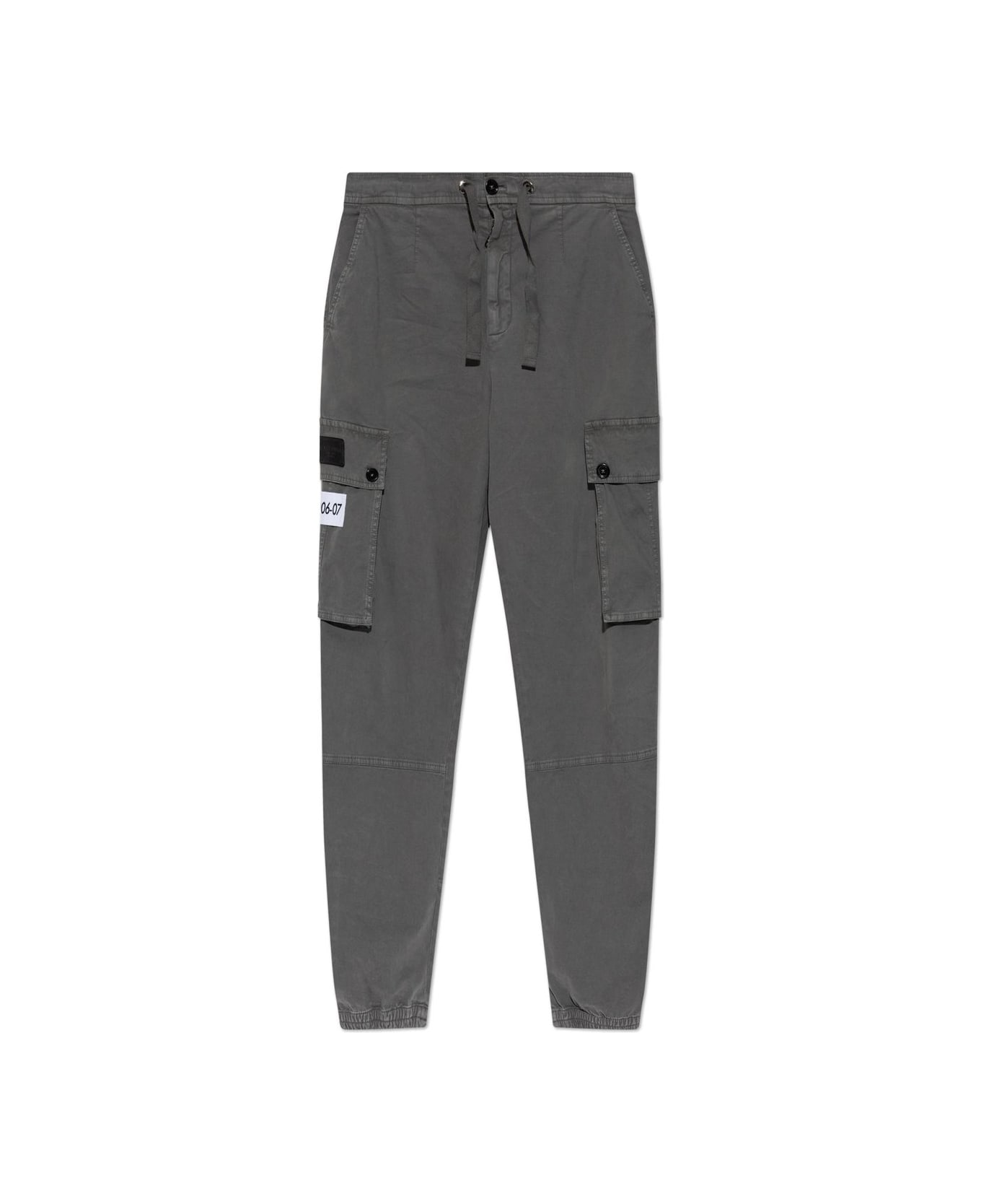 Dolce & Gabbana Logo Patch Drawstring Pants - GREY