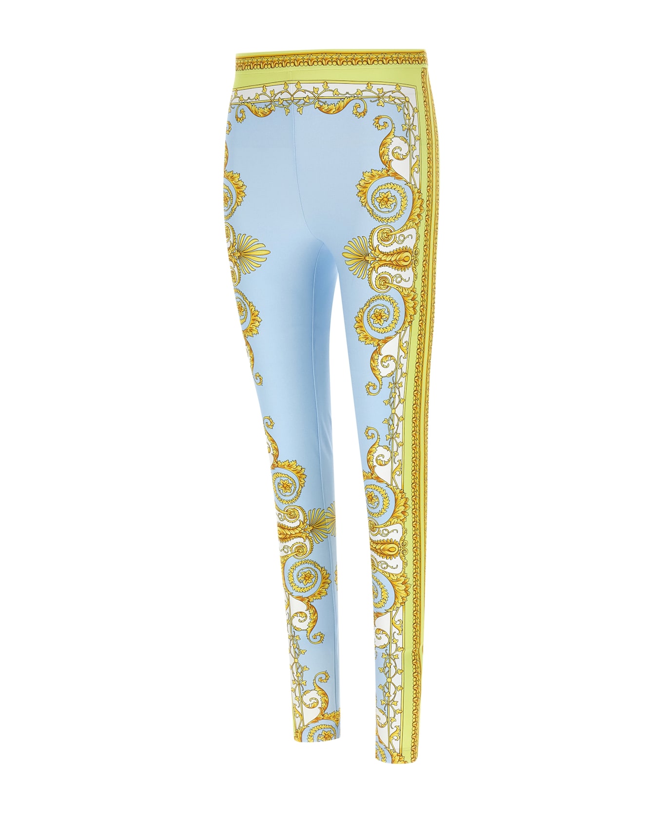 Versace 'spring Barocco' Leggings - Light Blue