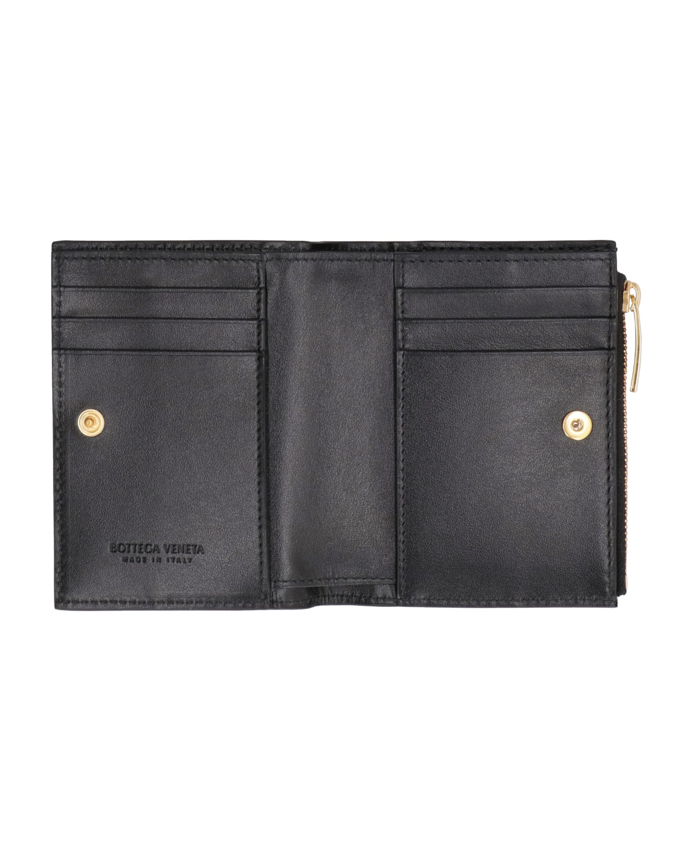 Bottega Veneta Intrecciato Bi-fold Wallet - black 財布