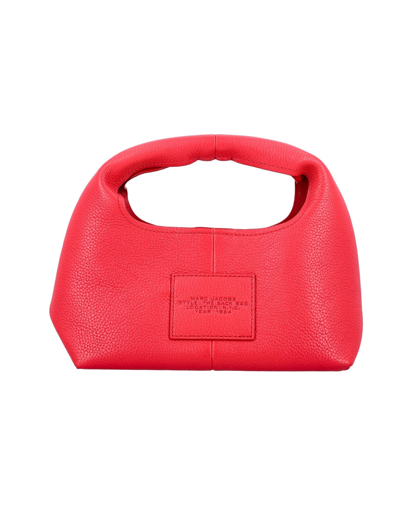 Marc Jacobs Logo Debossed Mini Top Handle Bag - TRUE RED