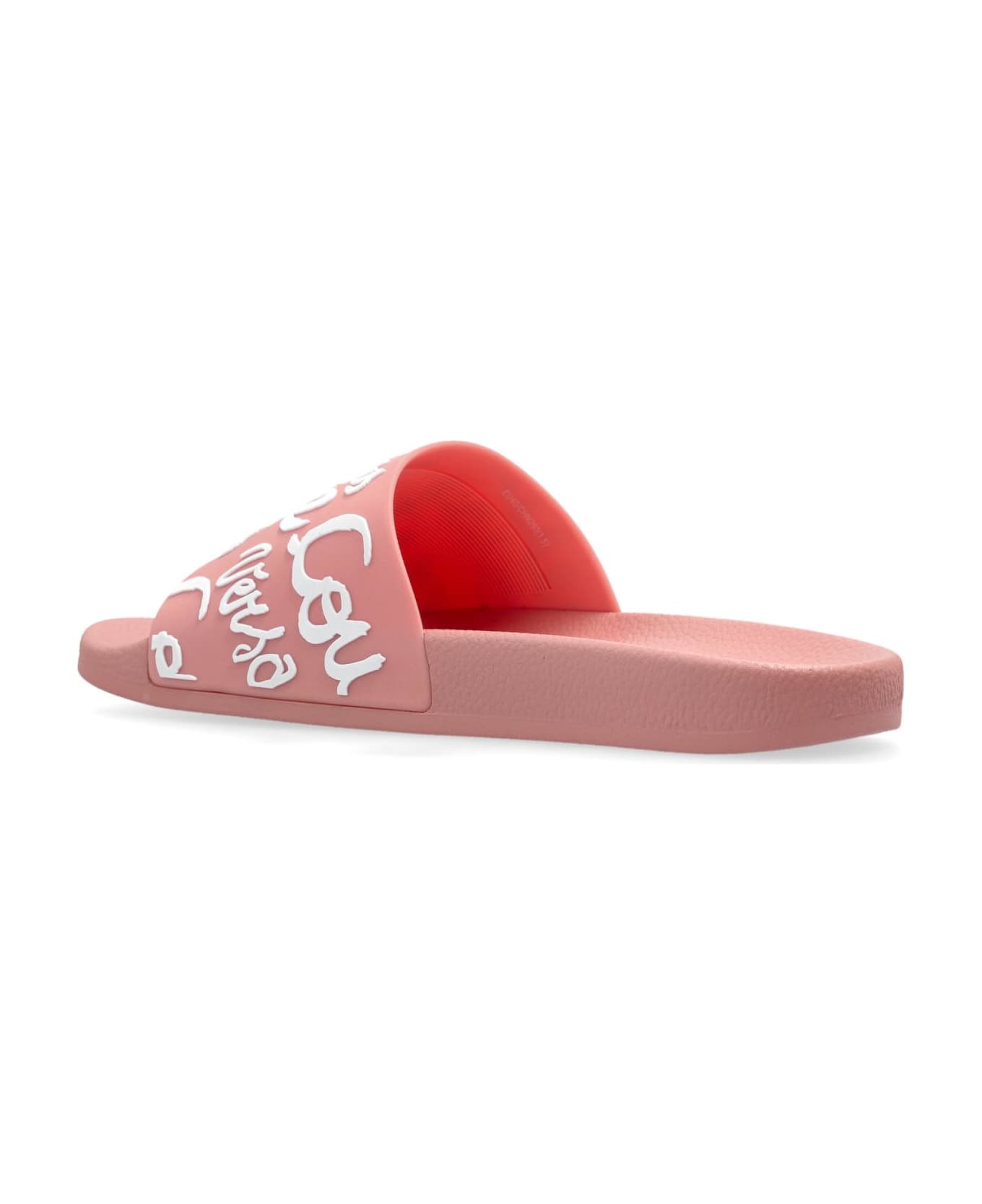 Versace Jeans Couture Rubber Slides With Logo - Pink