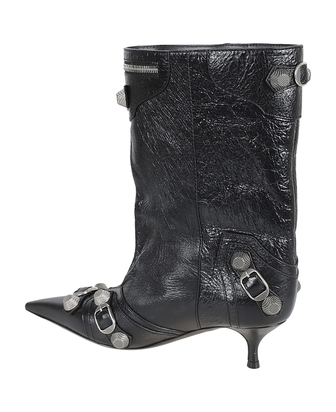 Balenciaga Cag. Wide Boots - Black/Silver