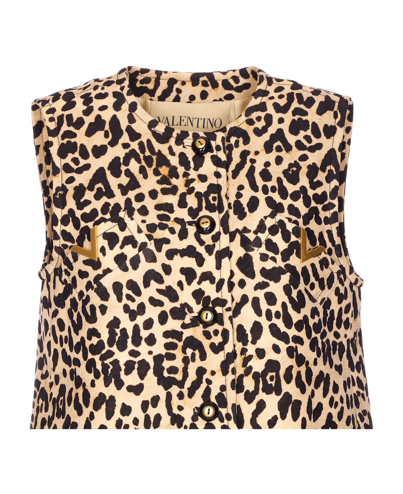 Valentino Garavani Crepe Couture Animalier Print Dress - Brown