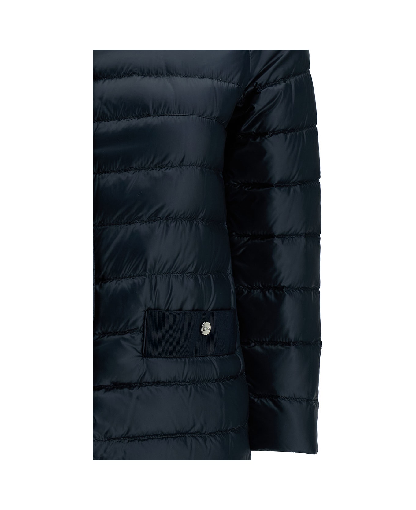 Herno Blue Down Jacket With Collar And Branded Buttons In Polyamide Woman - Blu ダウンジャケット