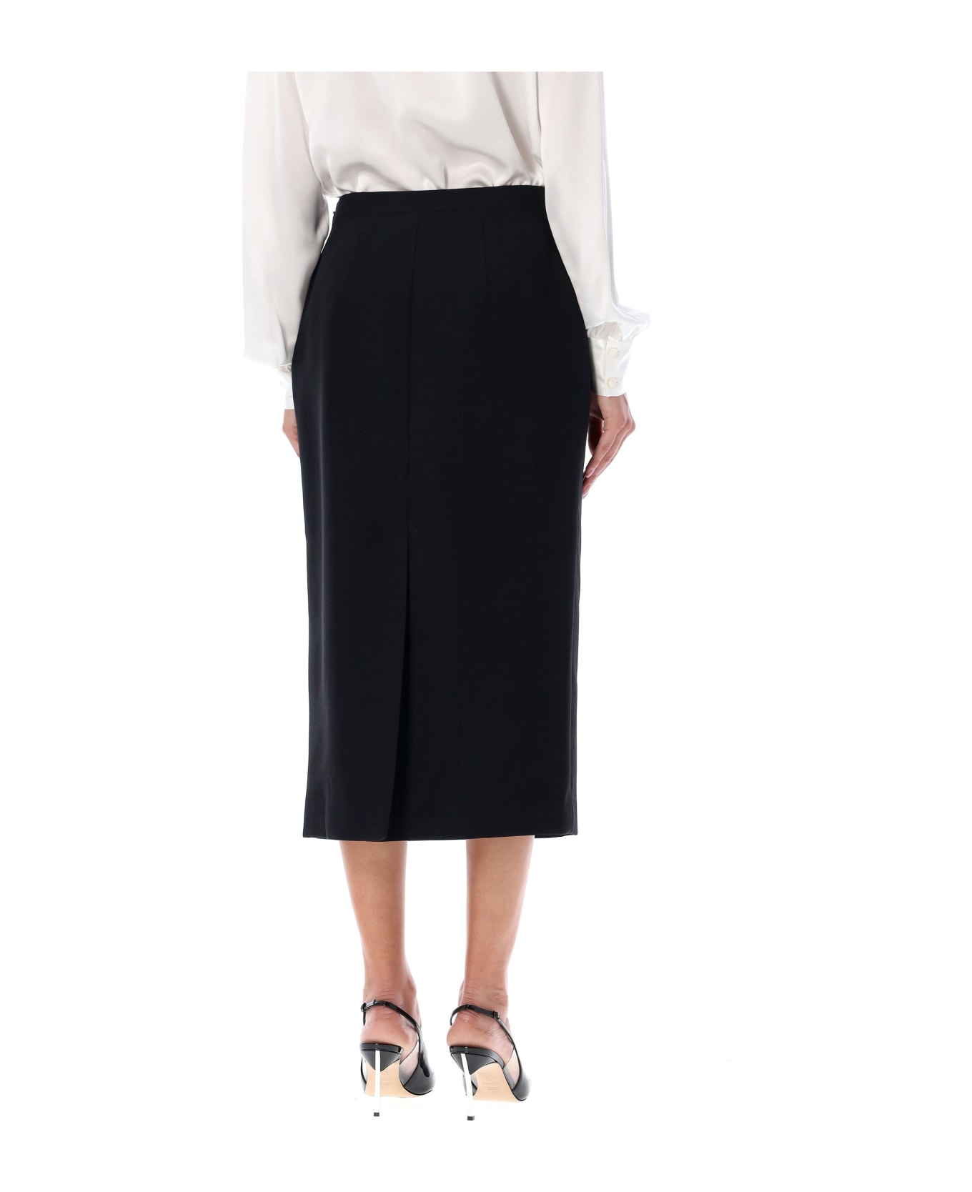 Alessandra Rich Longuette Midi Skirt - BLACK