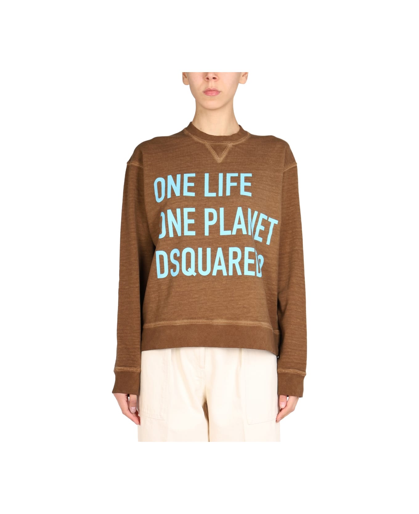 Dsquared2 One Life" Sweatshirt - BROWN フリース