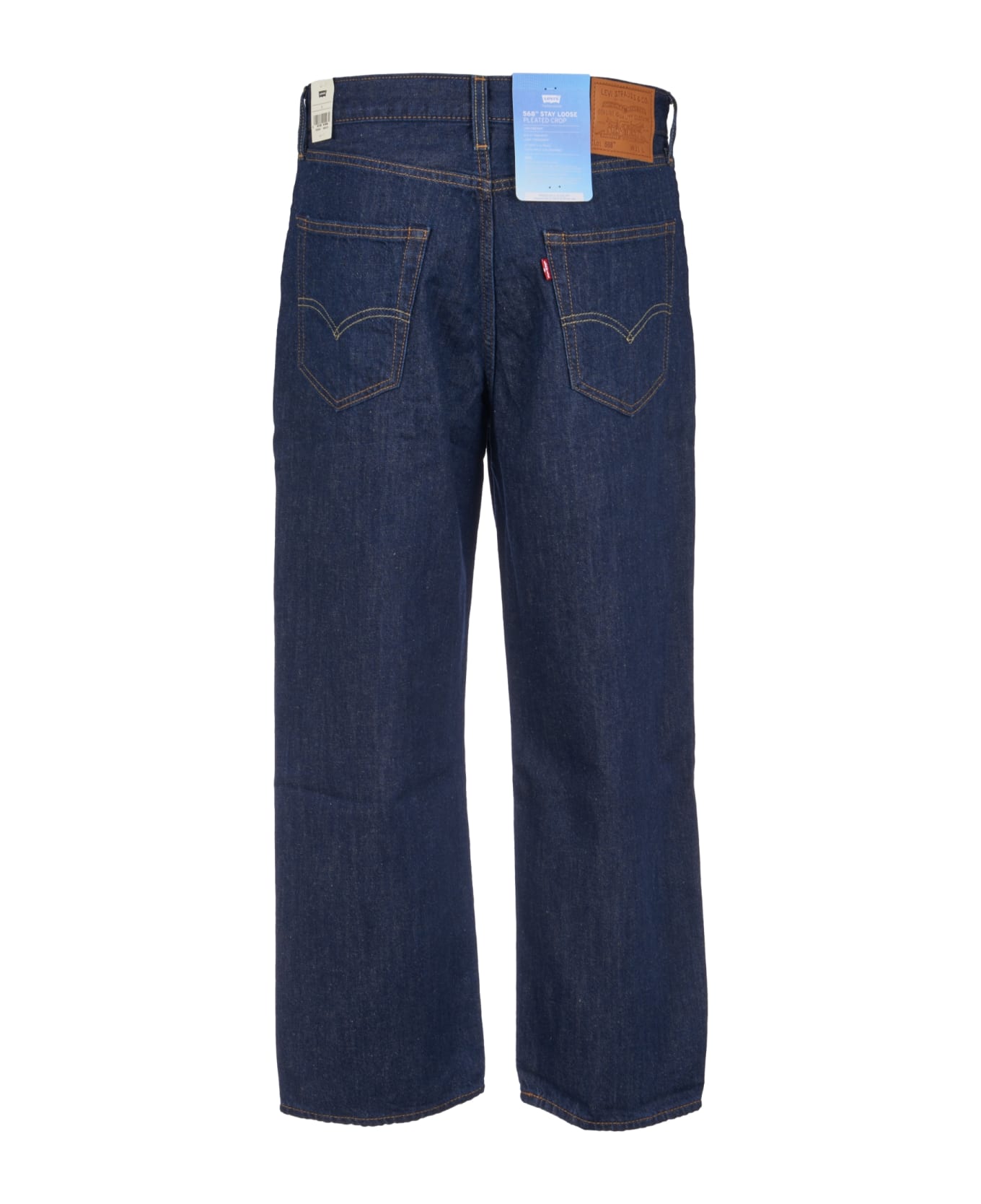 Levi's Buttoned Cropped Jeans - Blue デニム