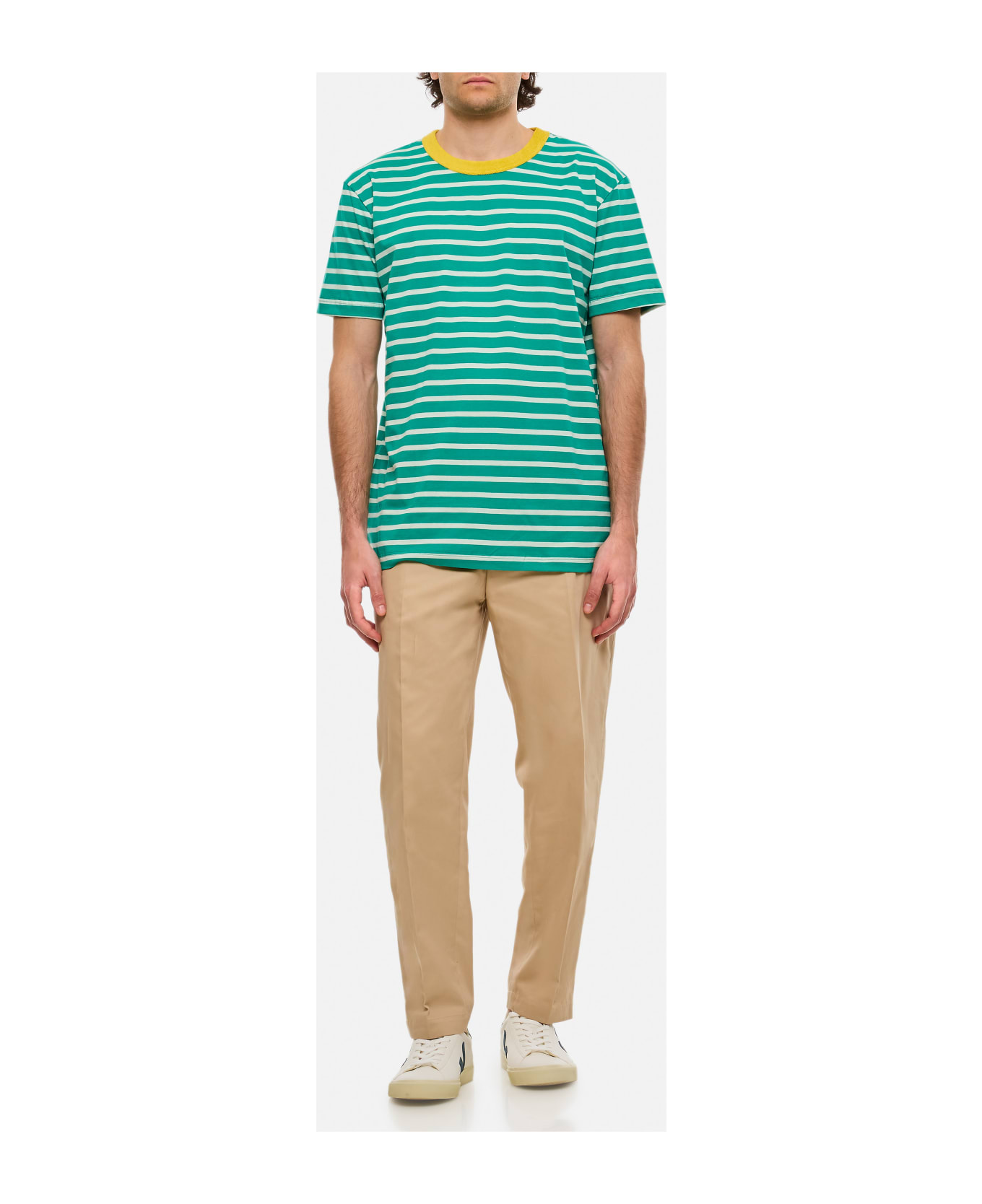 Howlin T-shirt A Righe In Cotone - Green シャツ