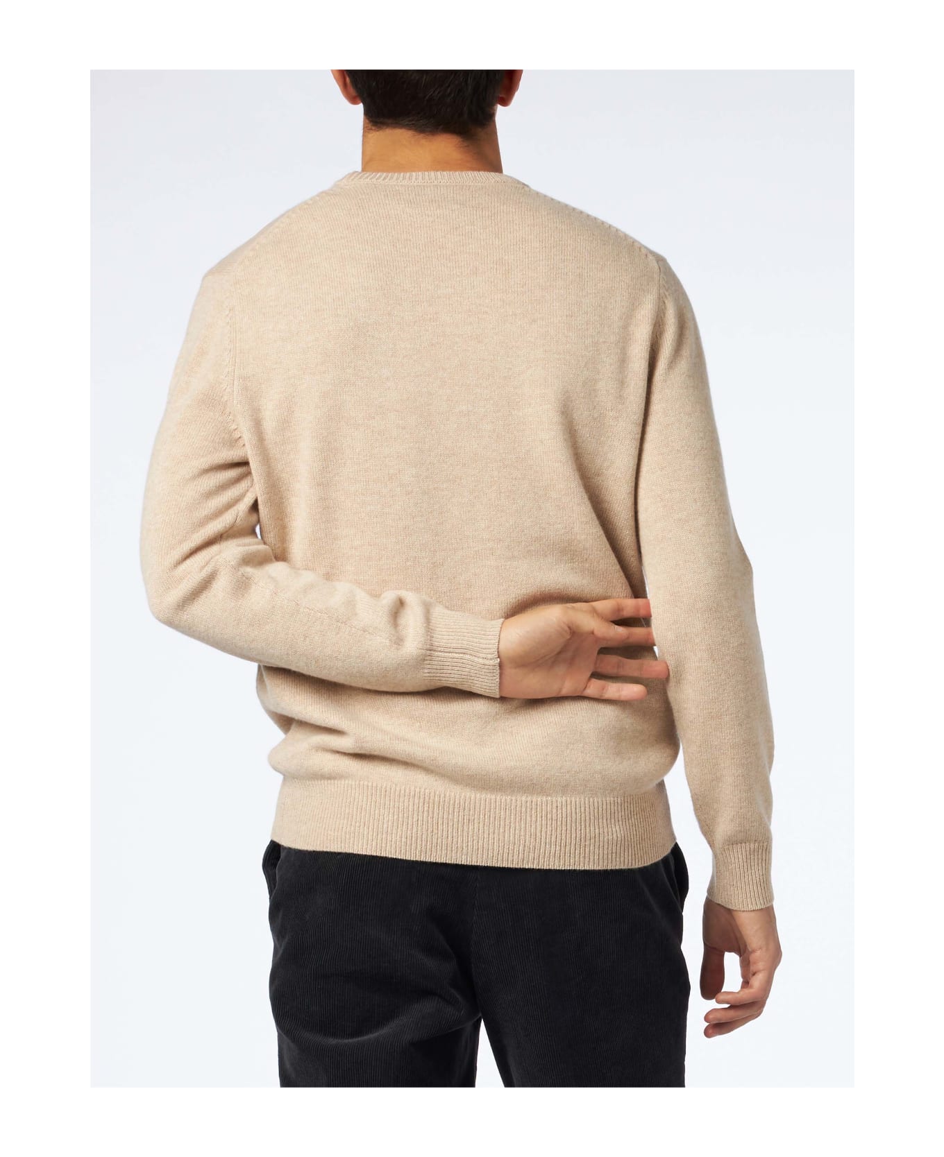 MC2 Saint Barth Man Crewneck Sweater With Latin Rover Jacquard Print - BROWN