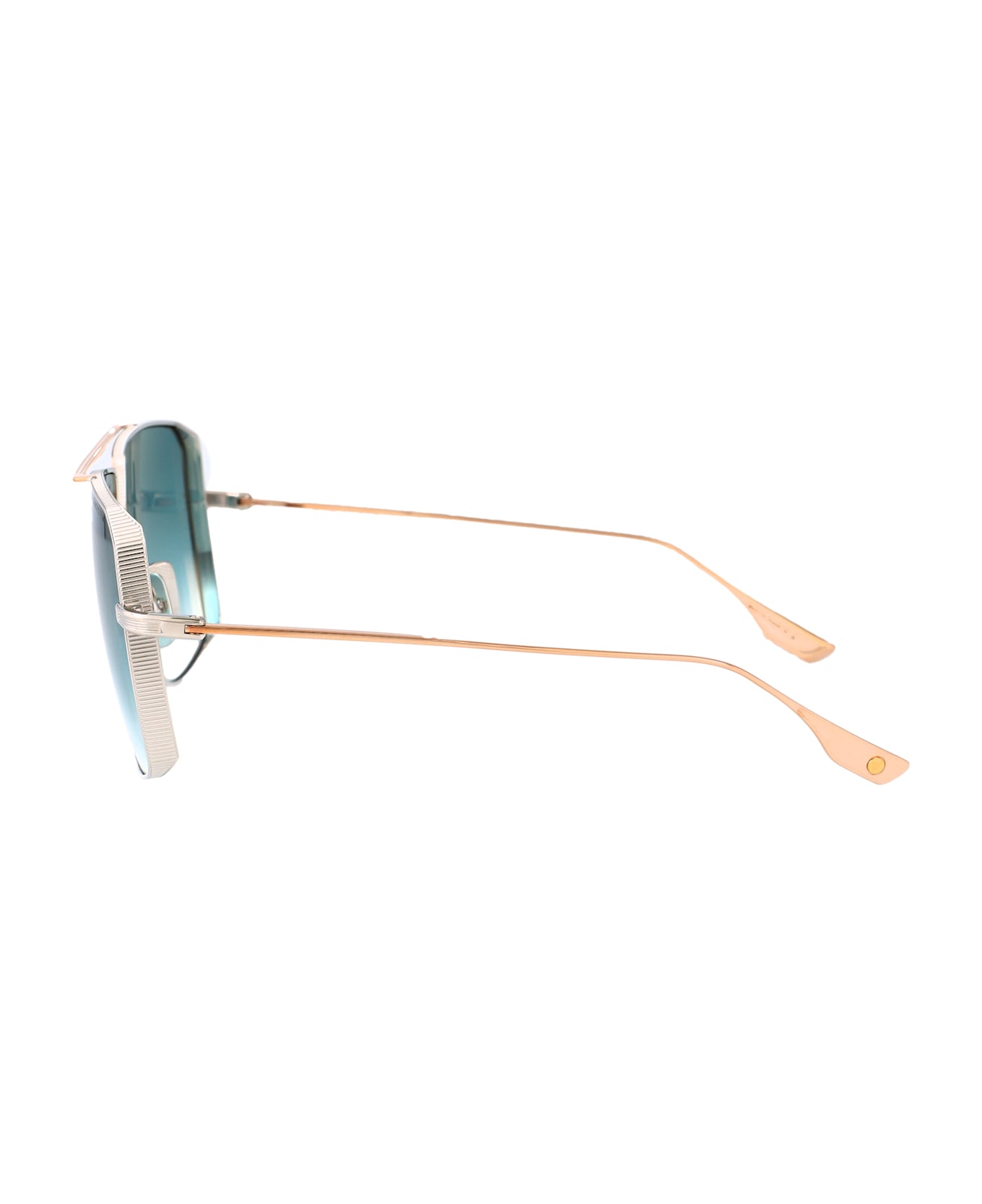Dita Dubsystem Sunglasses - Silver - Rose Gold w/ Dark Turquoise to Clear Gradient