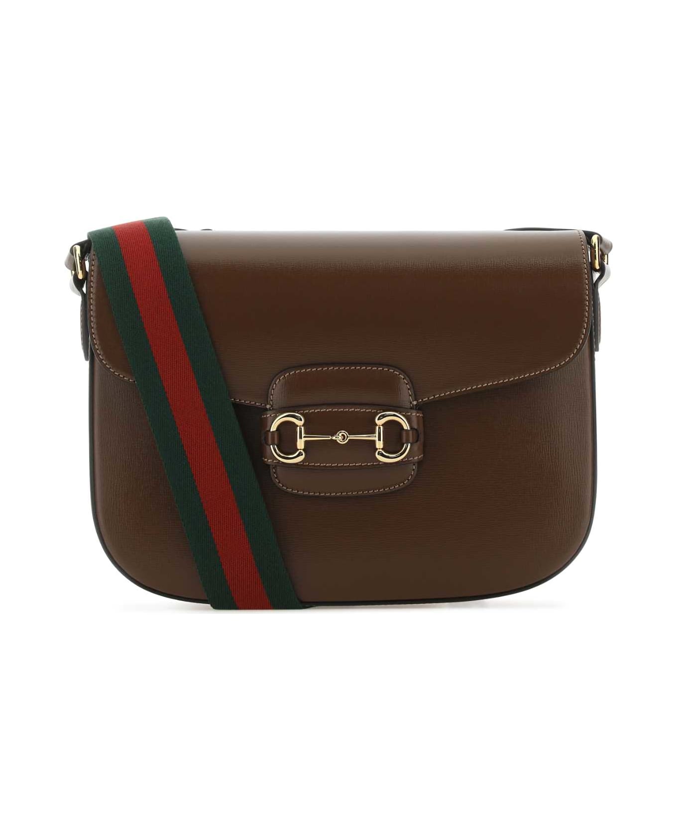 Gucci Brown Leather 1955 Horsebit Shoulder Bag - Brown