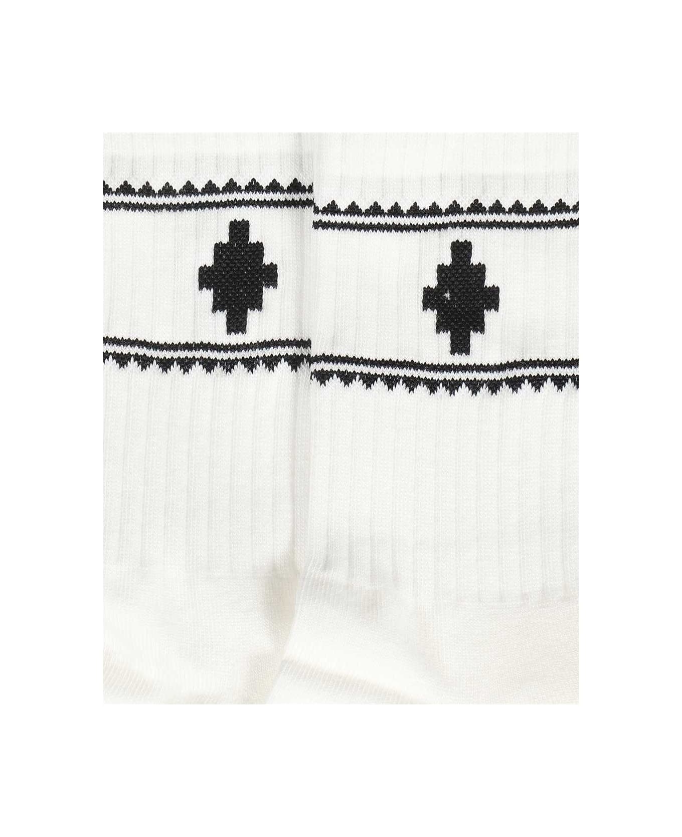 Marcelo Burlon Cotton Socks With Logo - White