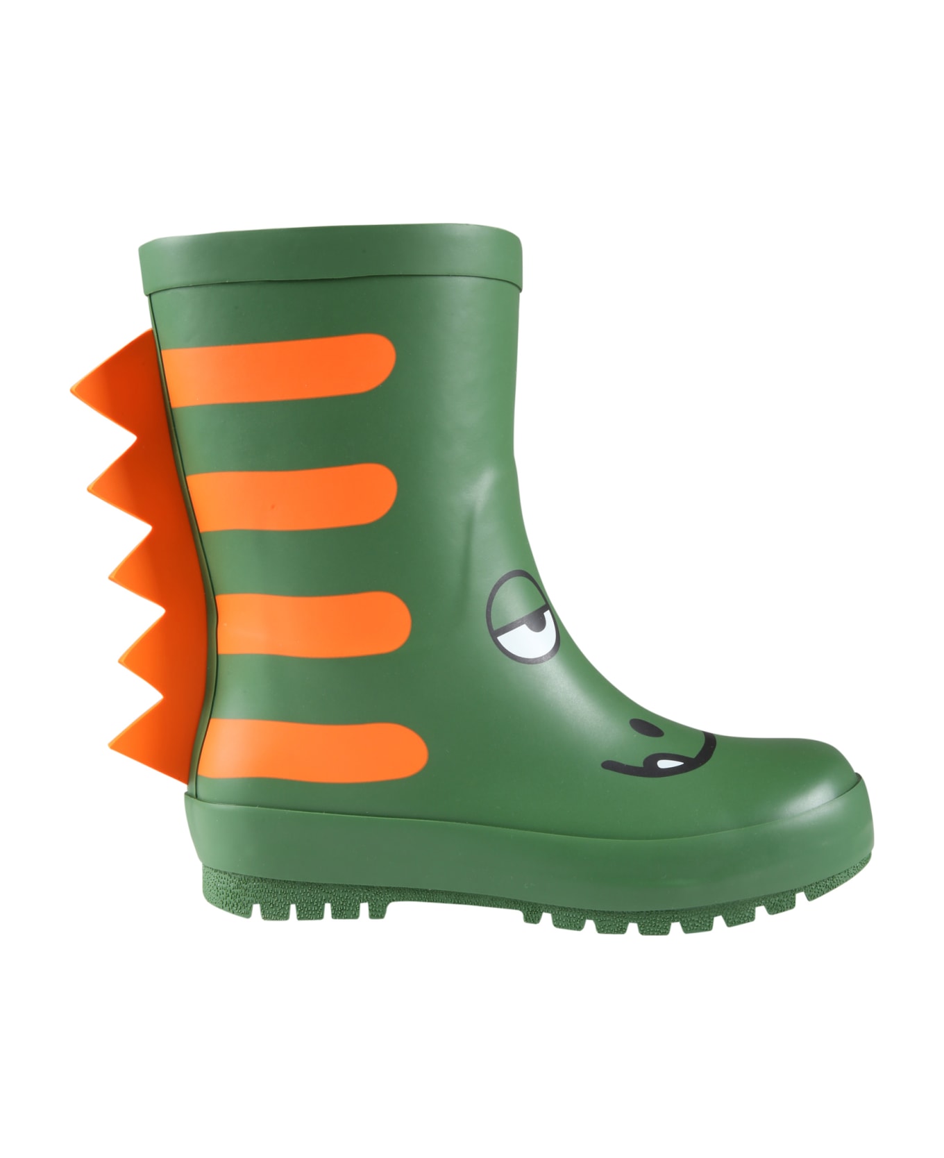 Stella McCartney Kids Green Rain-boots For Boy With Chameleon - Green