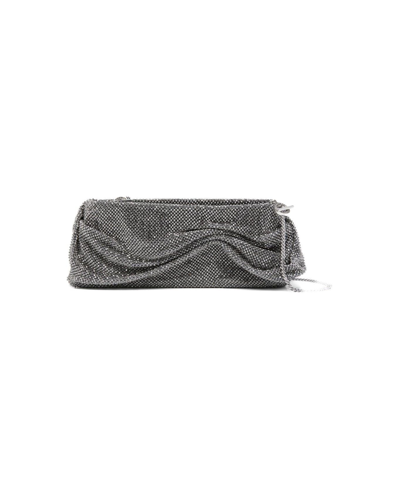 Benedetta Bruzziches Clutch With Chain Shoulder Strap - Silver