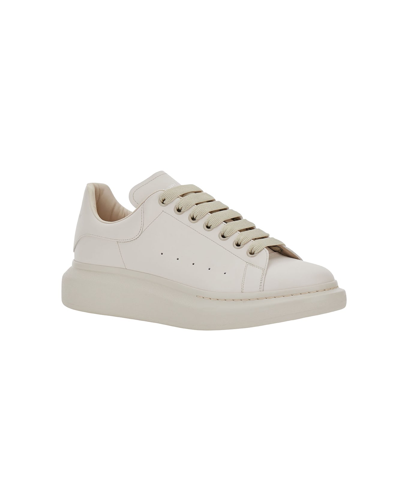 Alexander McQueen Low Top Sneakers With Platform In Leather - TRENCH スニーカー