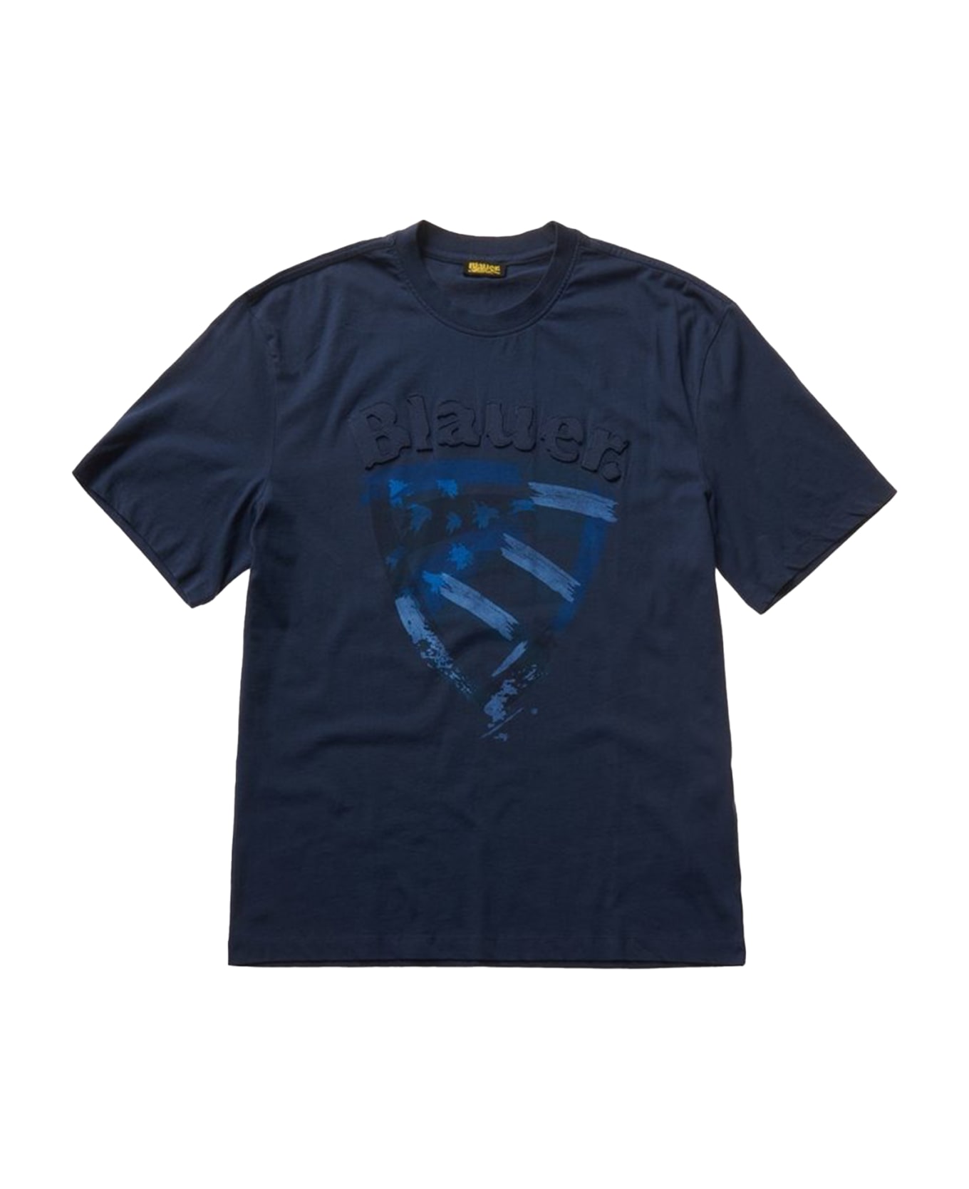 Blauer Navy Blue Cotton T-shirt - Blu