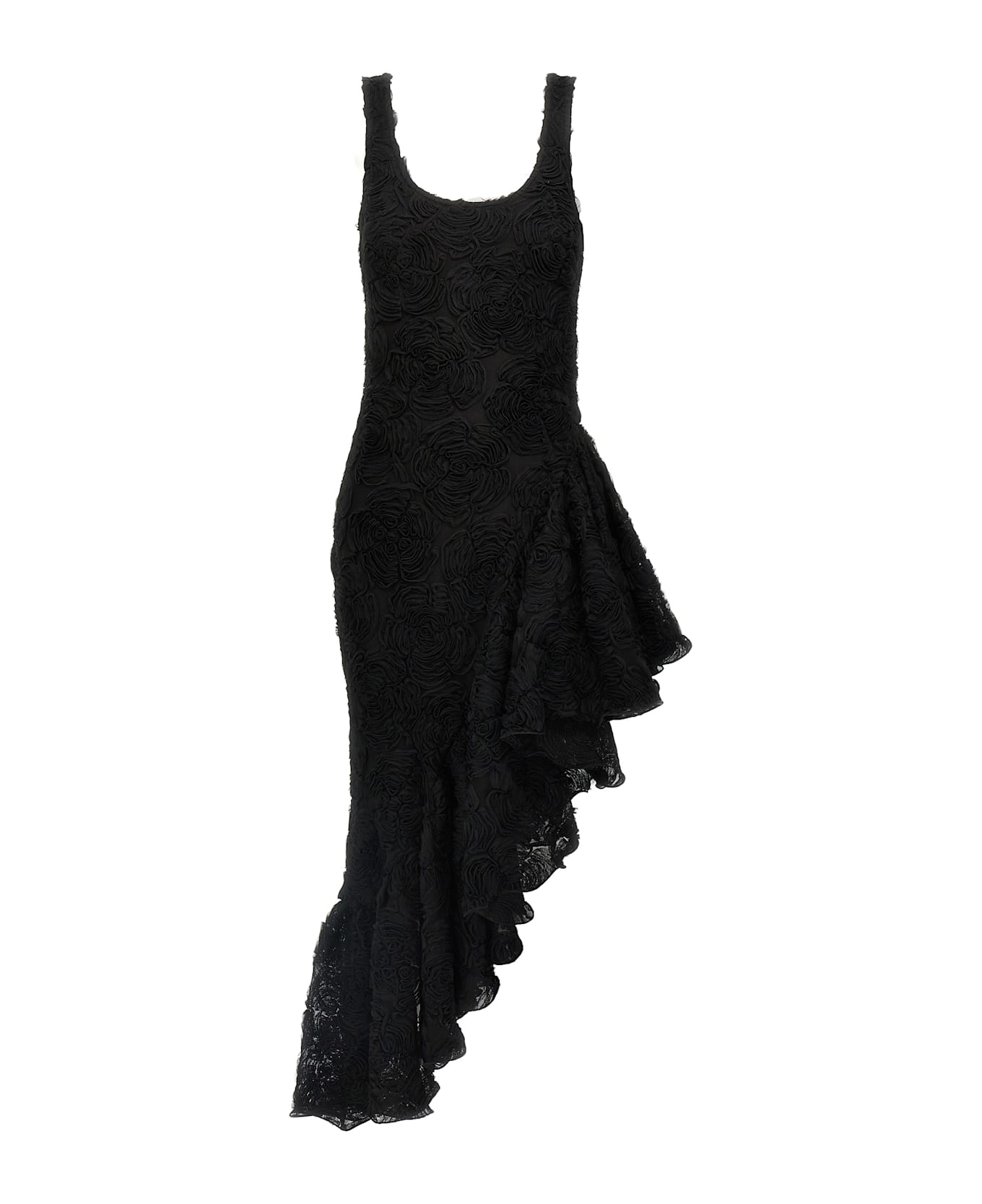 Rotate by Birger Christensen Flower Mesh Ruffle - nero