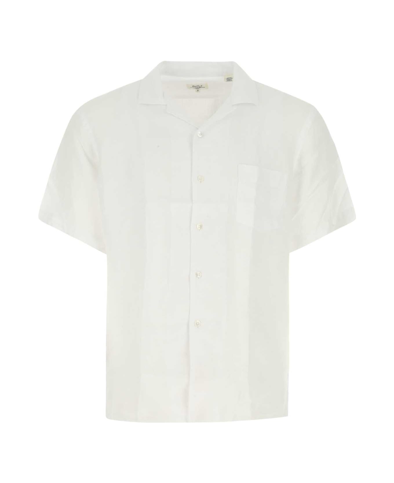 Hartford White Linen Palm Shirt - 30