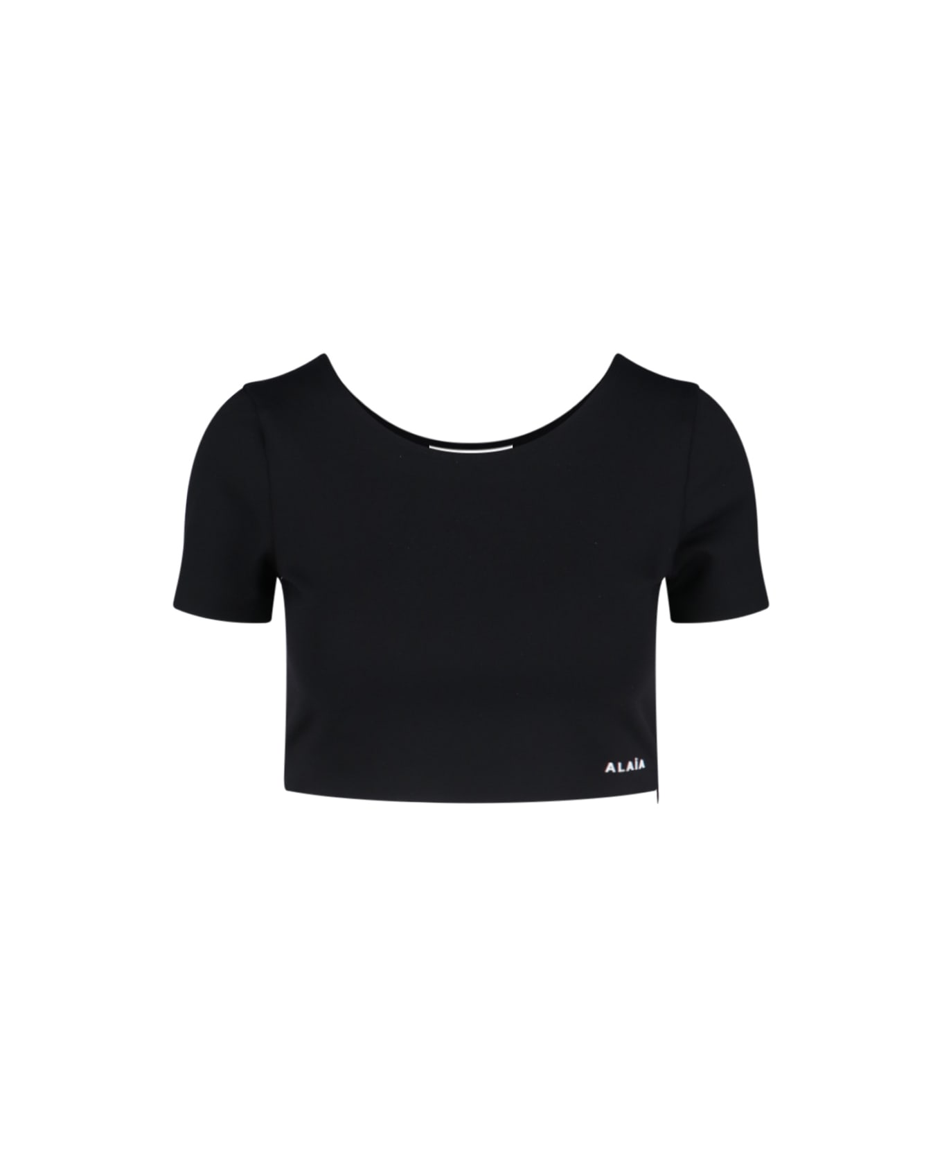 Alaia Logo Crop T-shirt - Black  