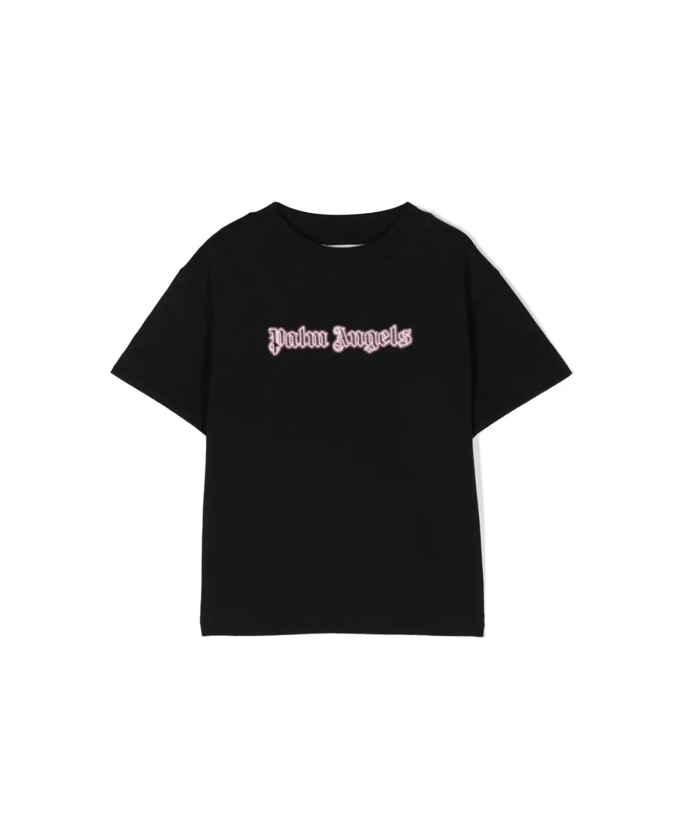 Palm Angels Neon Logo Reg. T-shirt - Black Rose