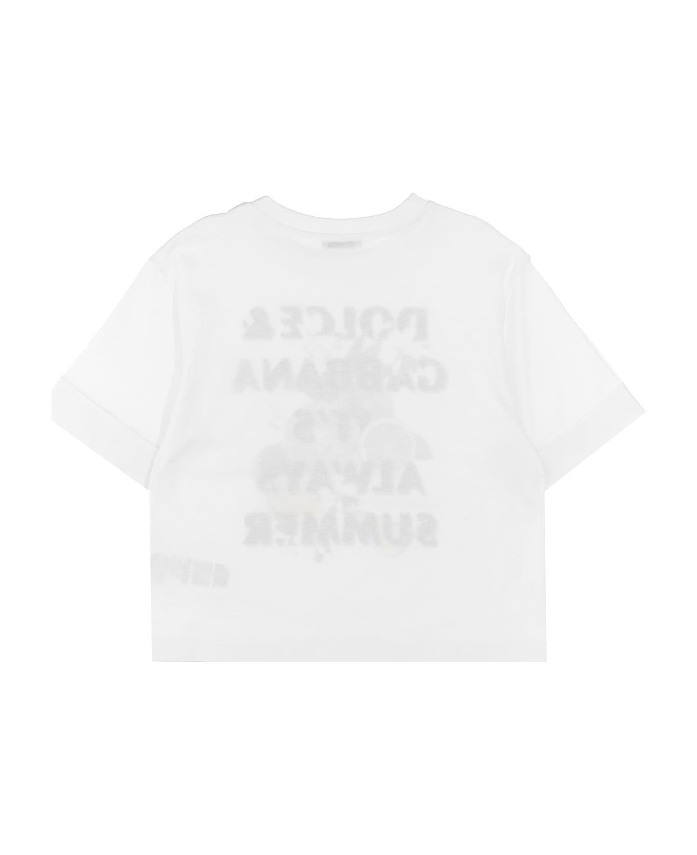 Dolce & Gabbana Glitter Print T-shirt - White