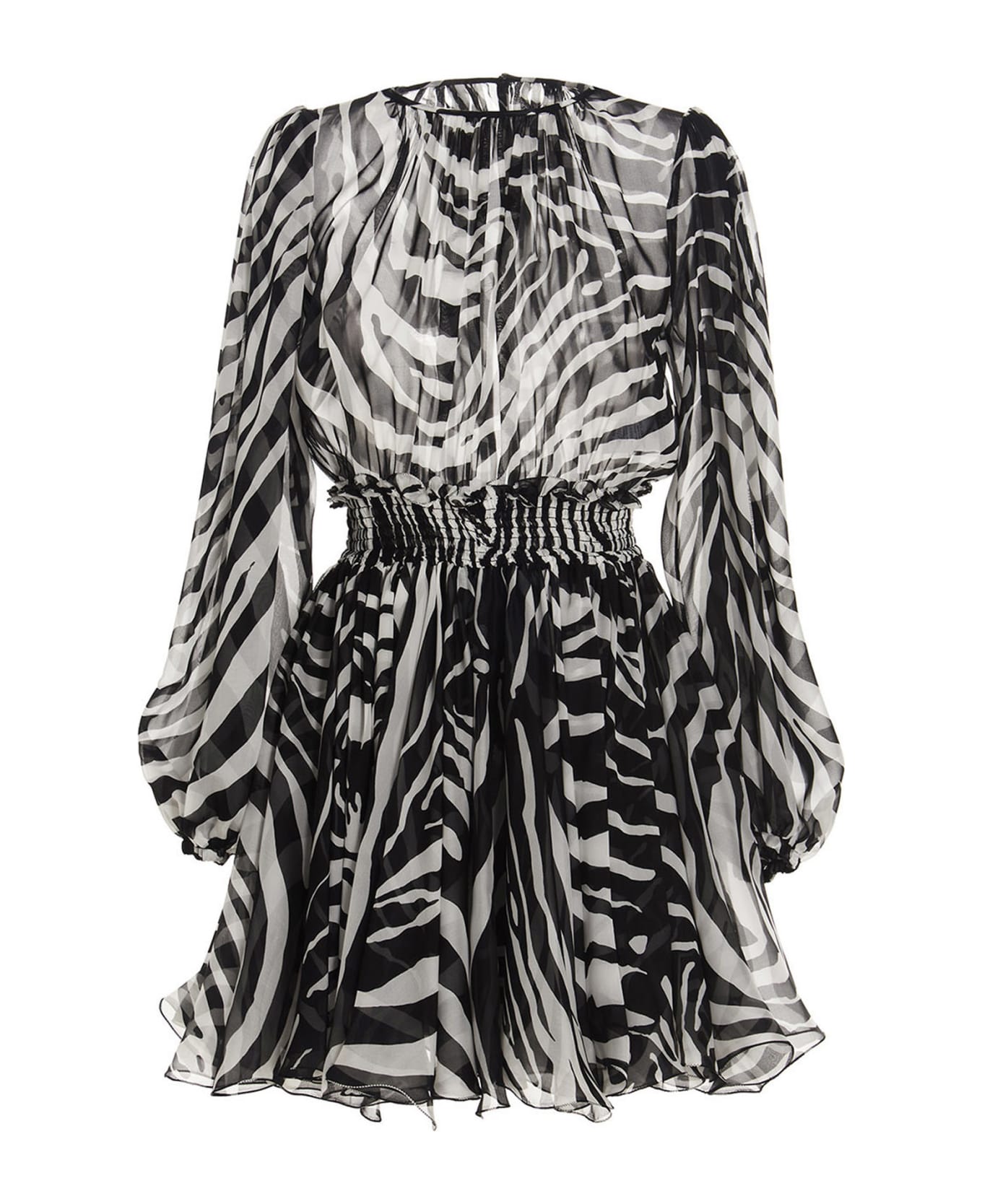 Dolce & Gabbana Silk Dress - Hwagn Zebra Nera Fdo.bianco