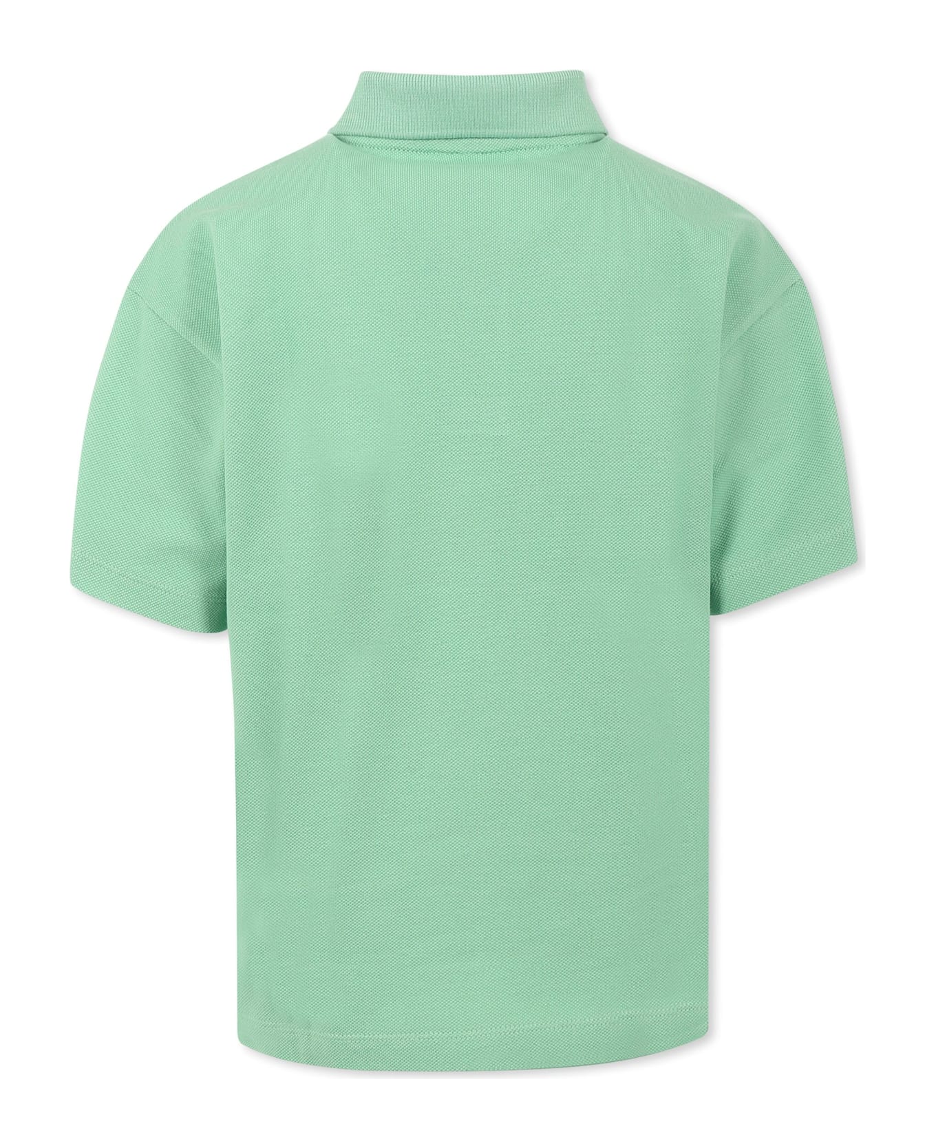 Lacoste Green Polo Shirt For Kids With Crocodile - Green