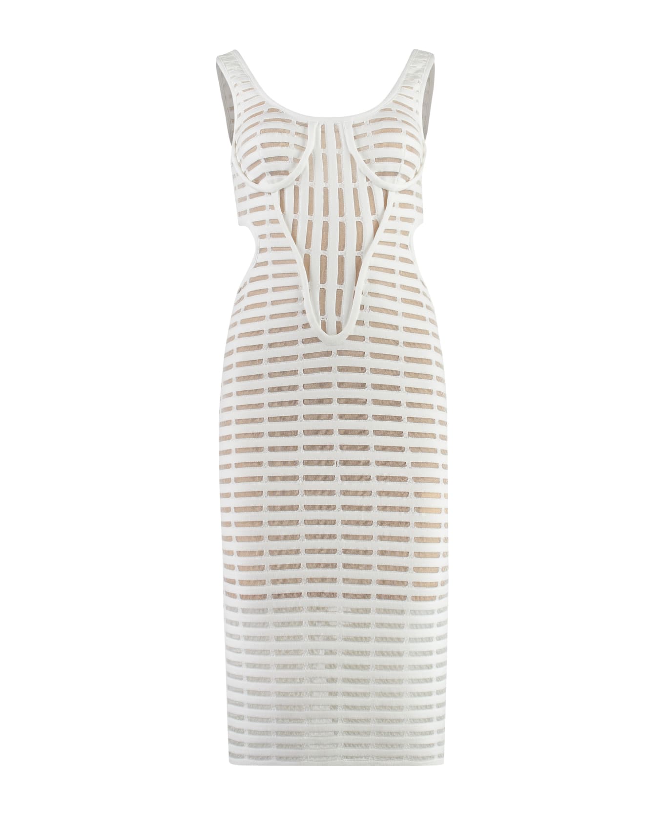 Genny Knitted Dress - White ワンピース＆ドレス