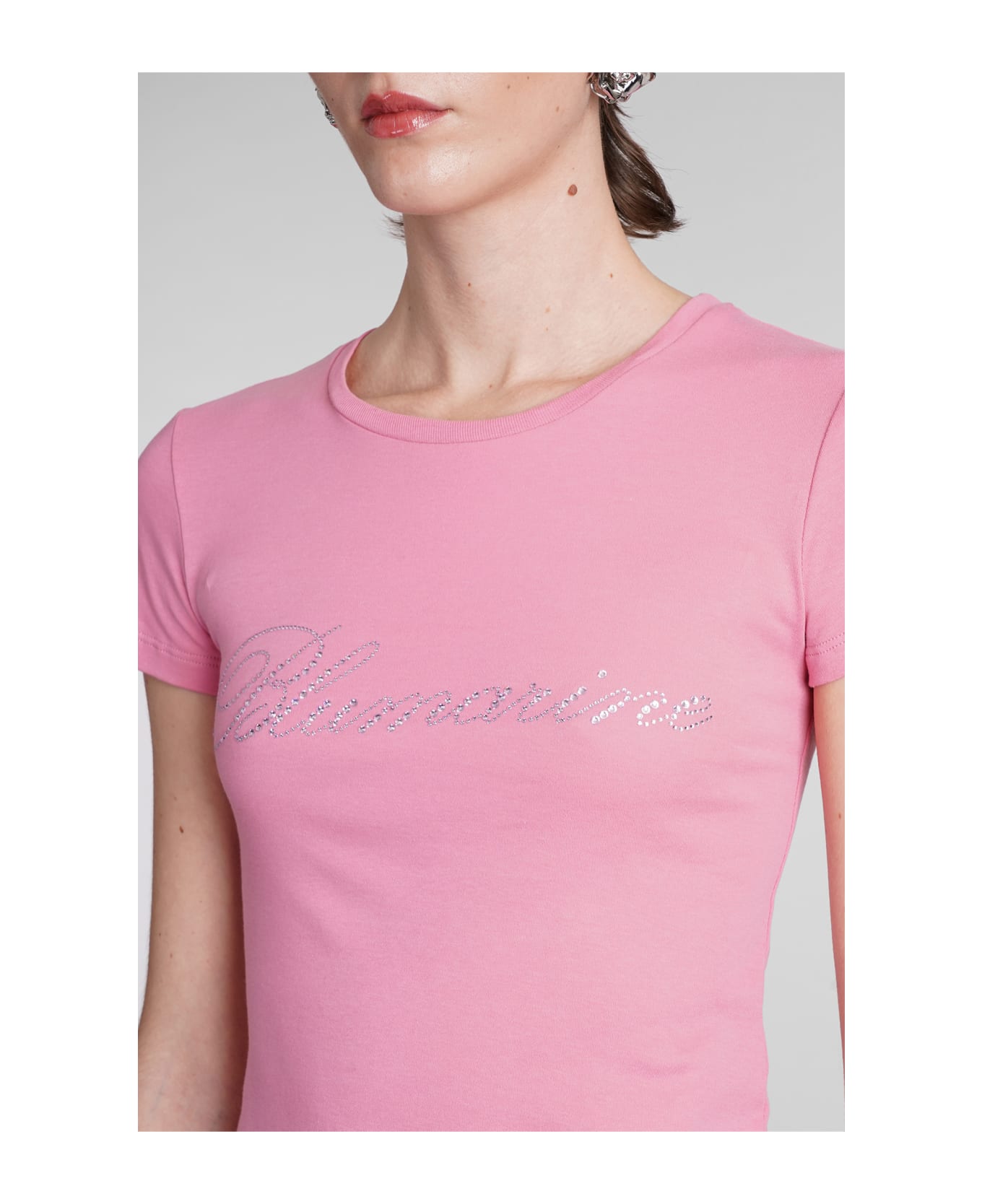 Blumarine T-shirt In Rose-pink Cotton - rose-pink