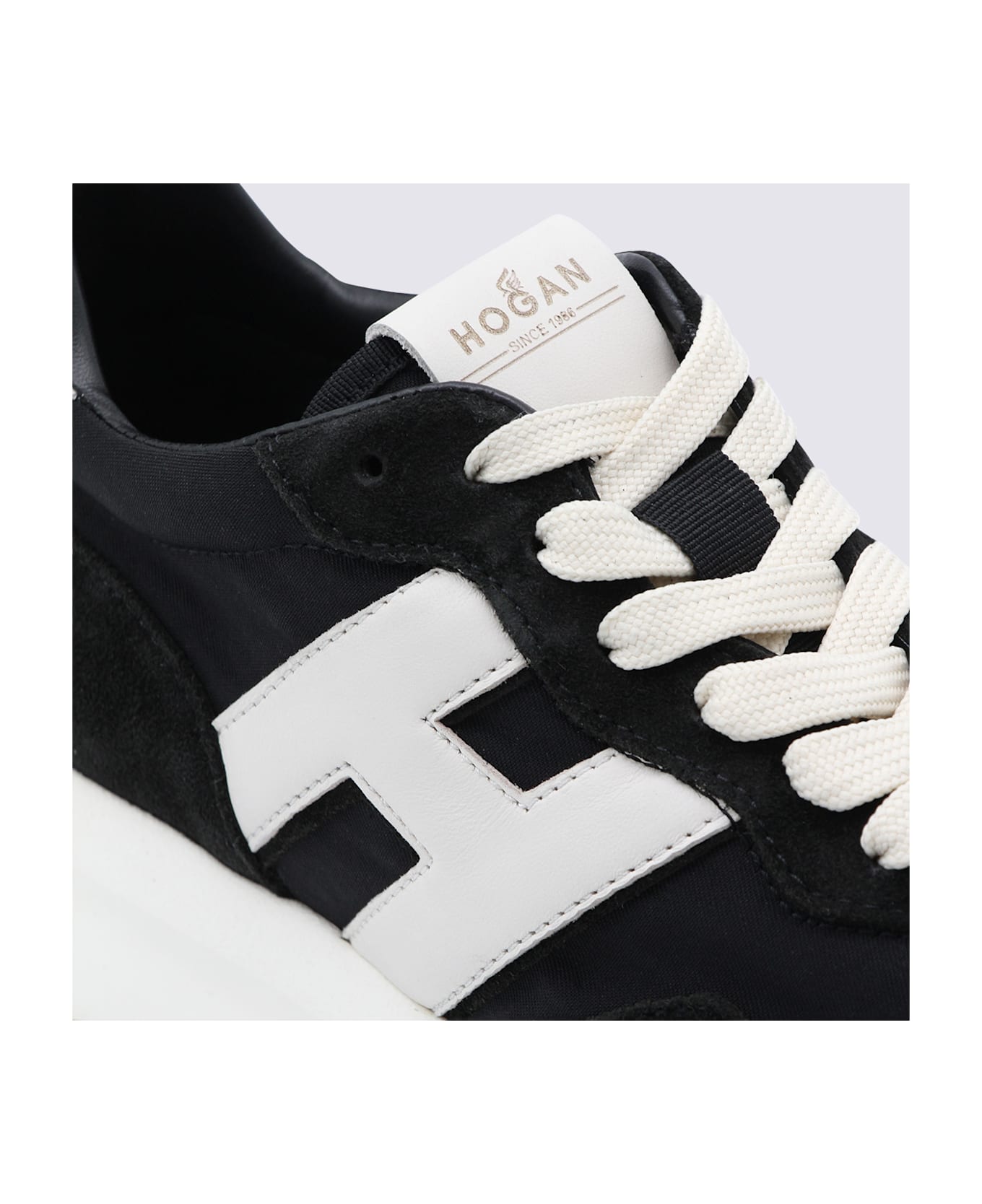 Hogan Black And White Leather Sneakers - NERO/YOGURT