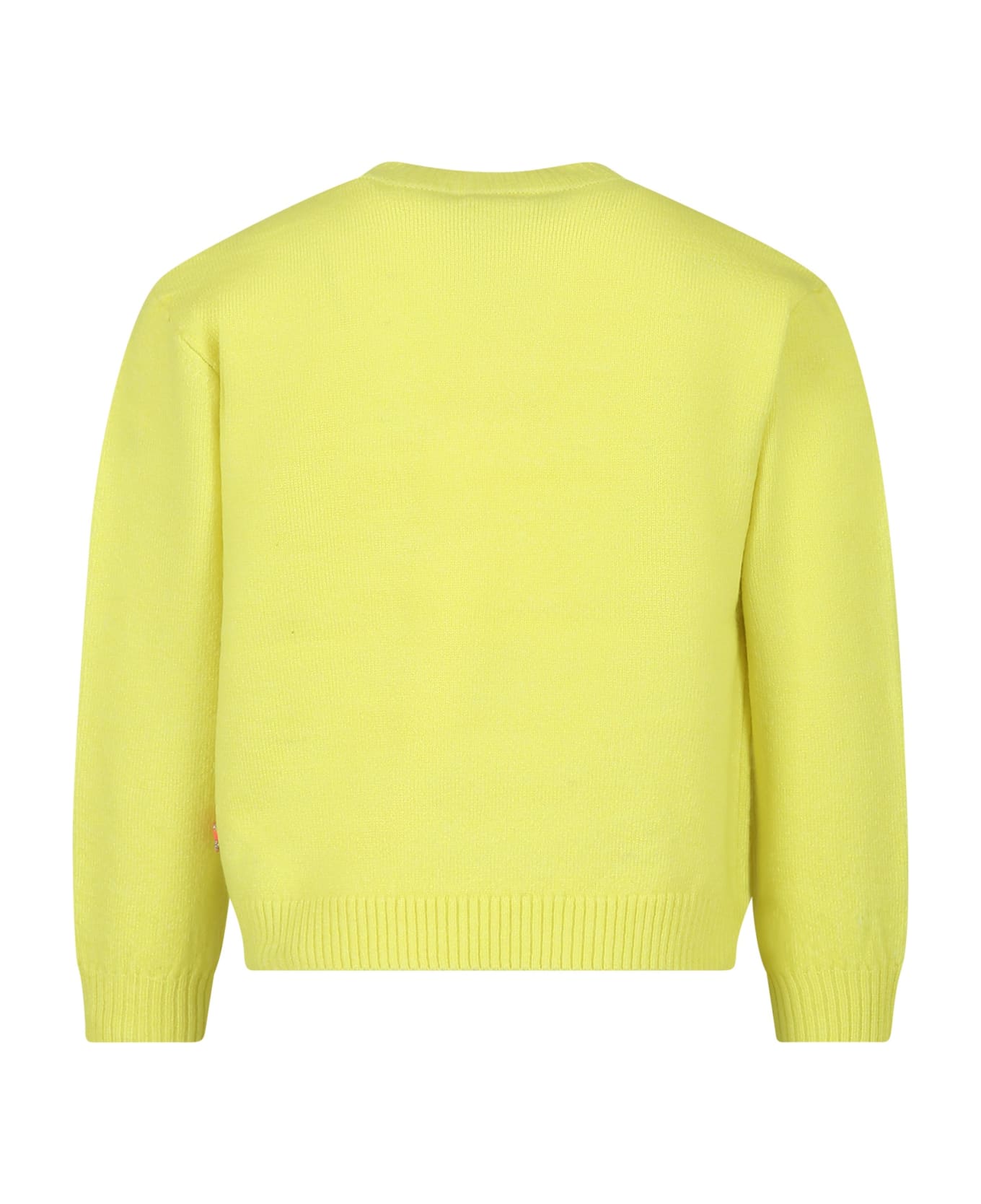 Billieblush Yellow Sweater For Girl With Multicolor Writing - Yellow ニットウェア＆スウェットシャツ