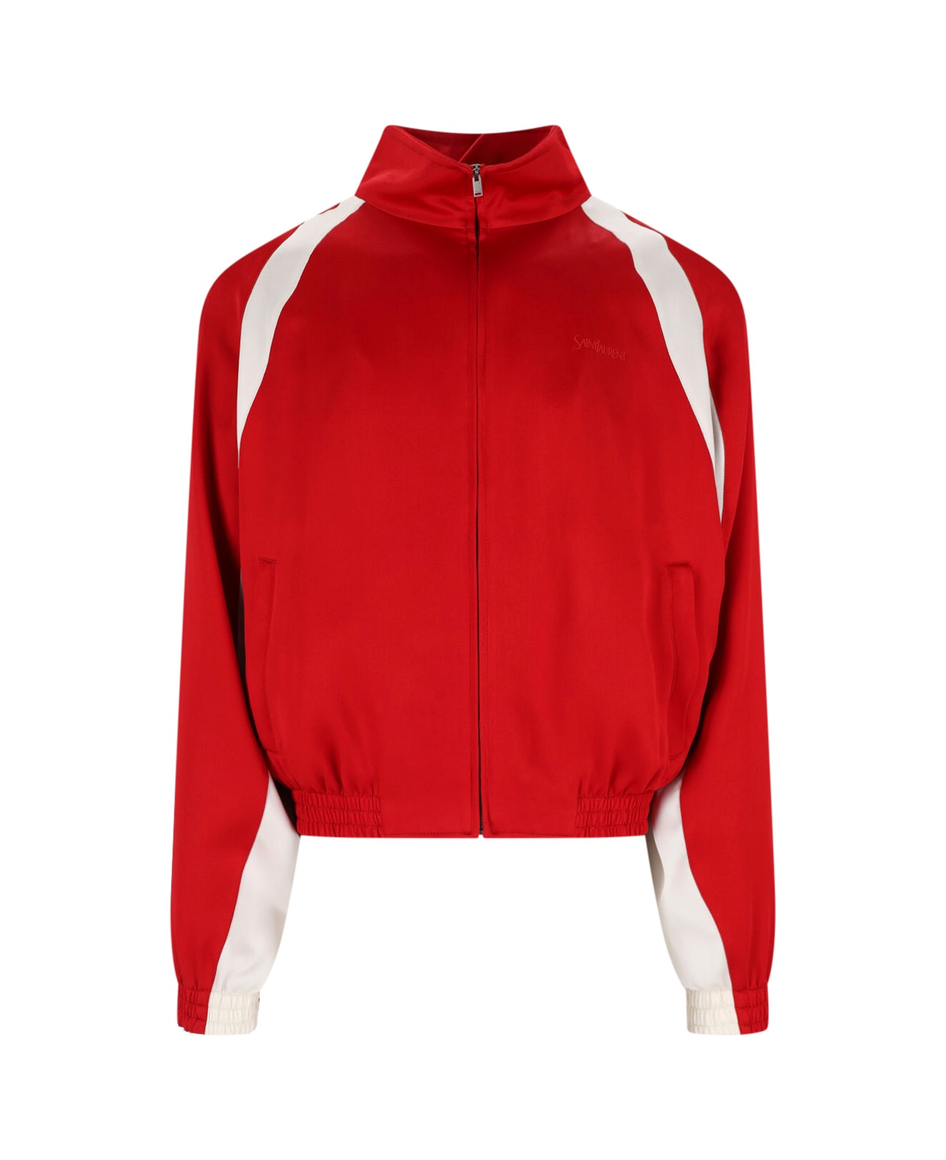 Saint Laurent 'teddy' Zip Bomber Jacket - Red