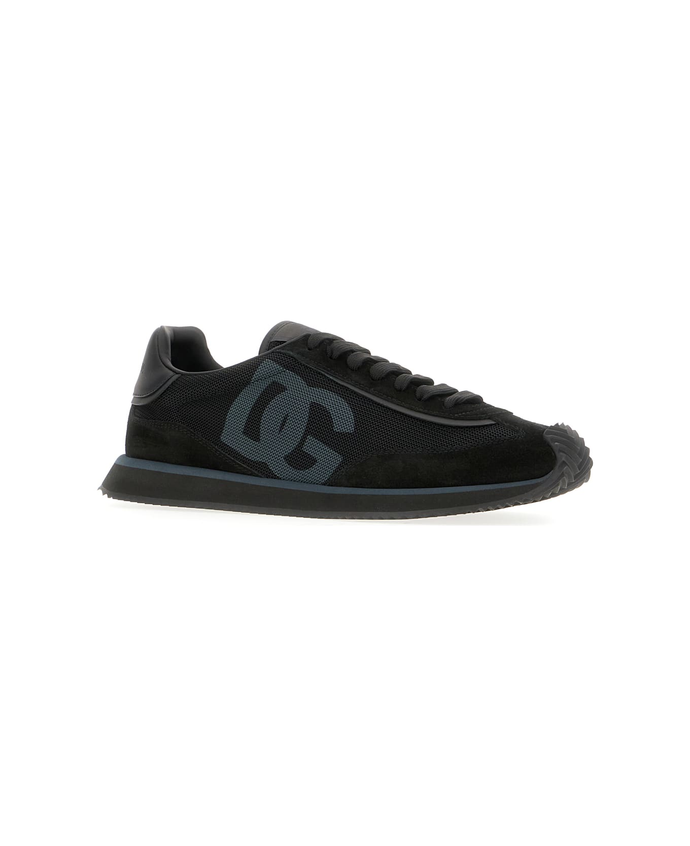Dolce & Gabbana Black Suede And Mesh Dg Aria Sneakers - BLACK