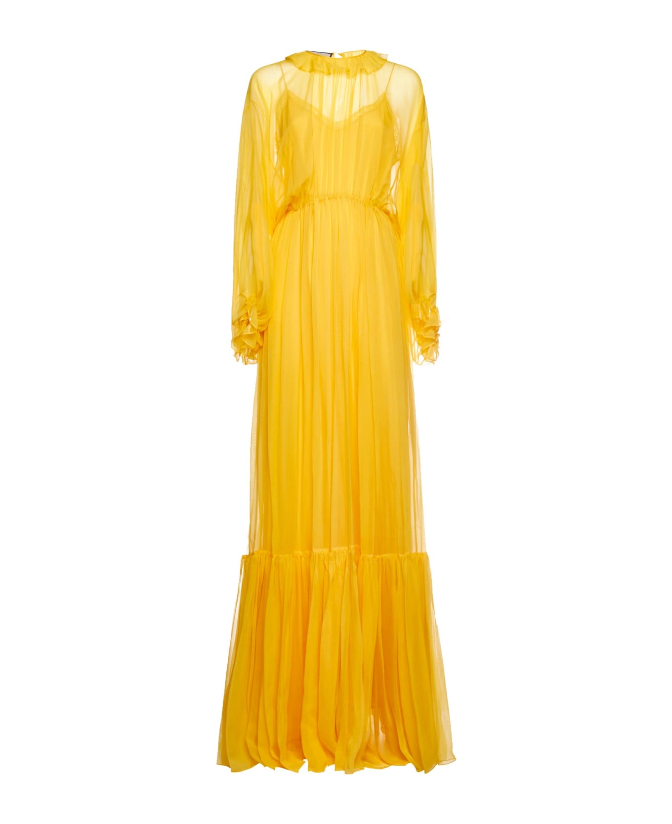 Gucci Silk Long Dress - Yellow ワンピース＆ドレス