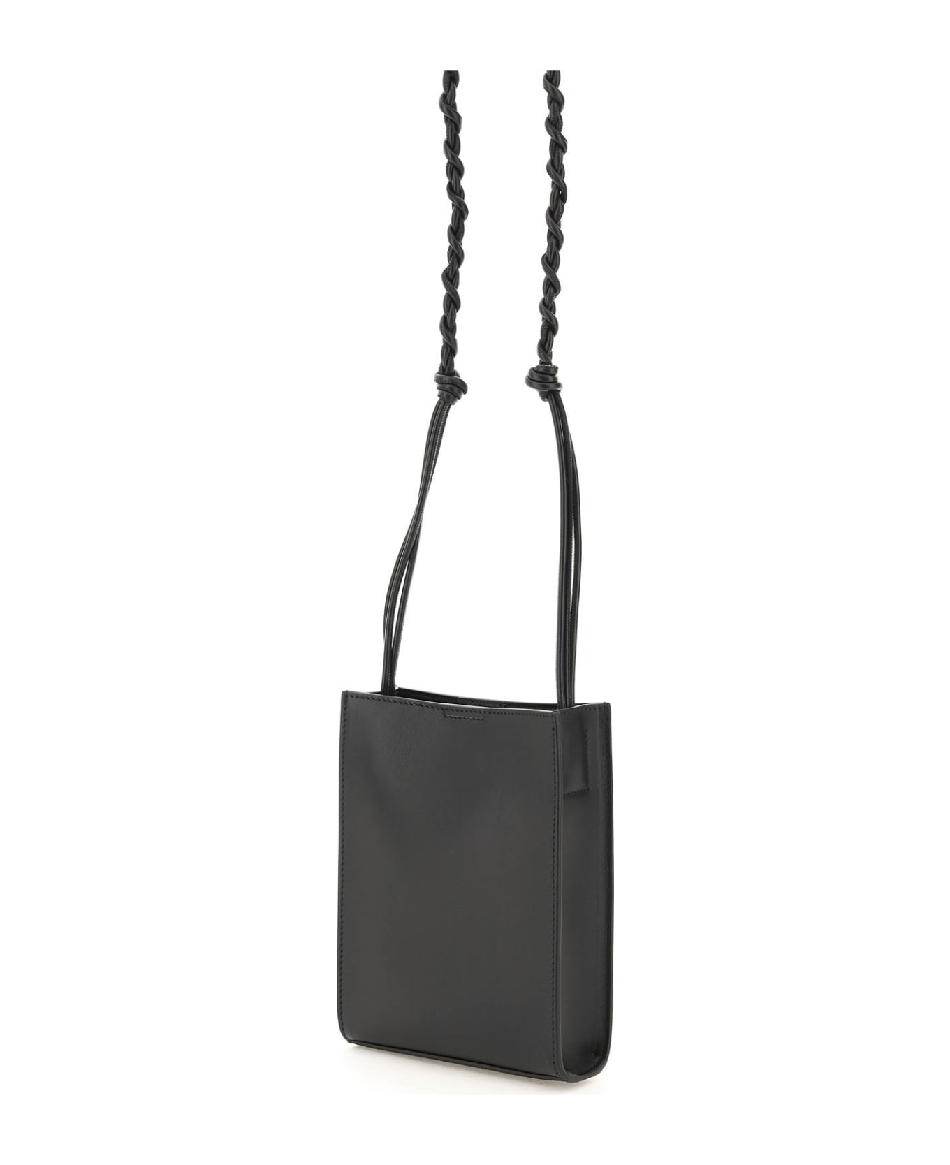 Jil Sander Tangle Crossbody Bag In Black Leather - Black