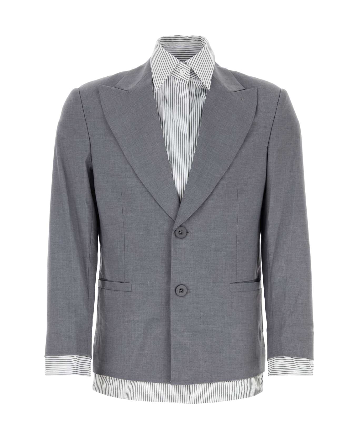 Kidsuper Grey Stretch Polyester Blend Blazer - GREY