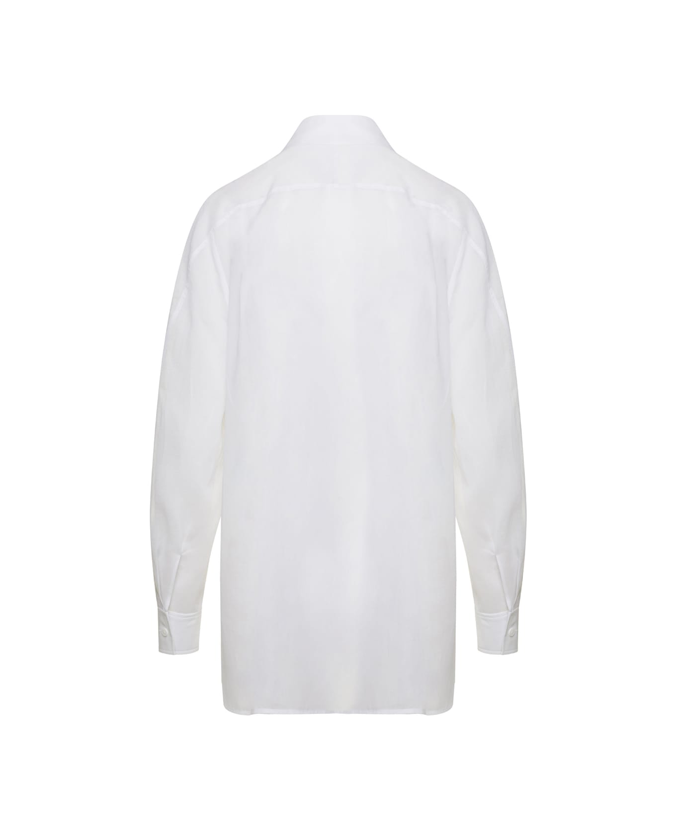 Alberta Ferretti White Maxi Shirt In Cotton Organza Woman - White シャツ