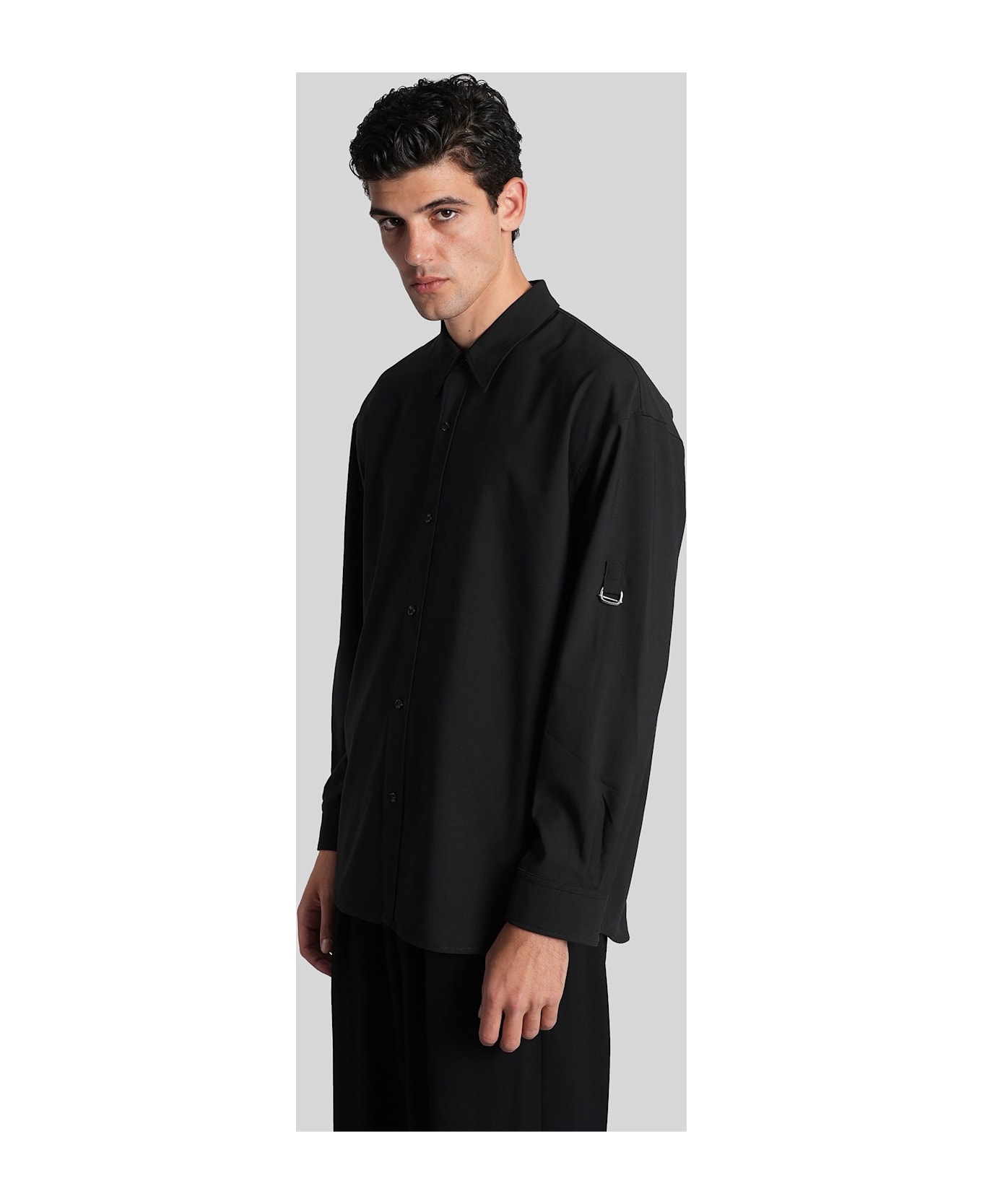 Attachment Shirt In Black Polyester - black