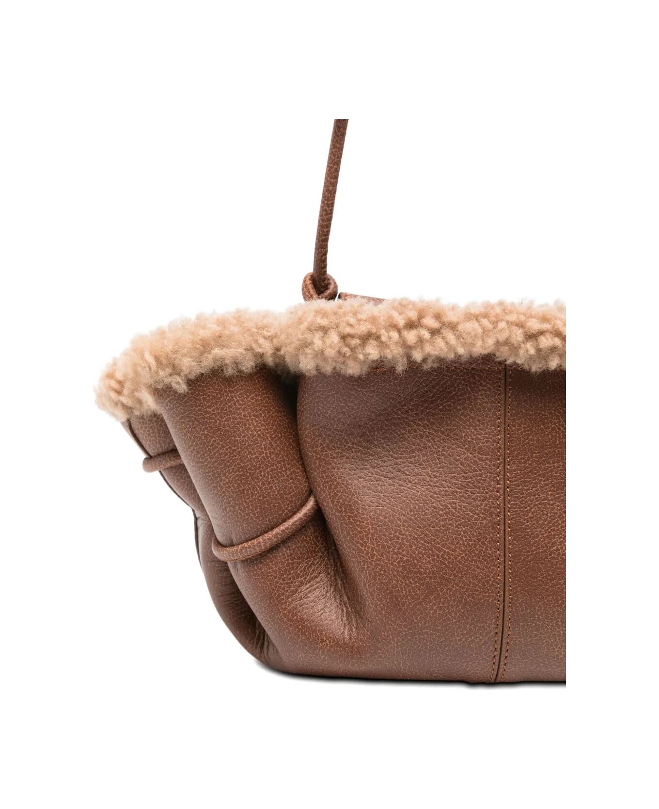 Hereu Arta Mini Curly Shearling Trims - Chestnut