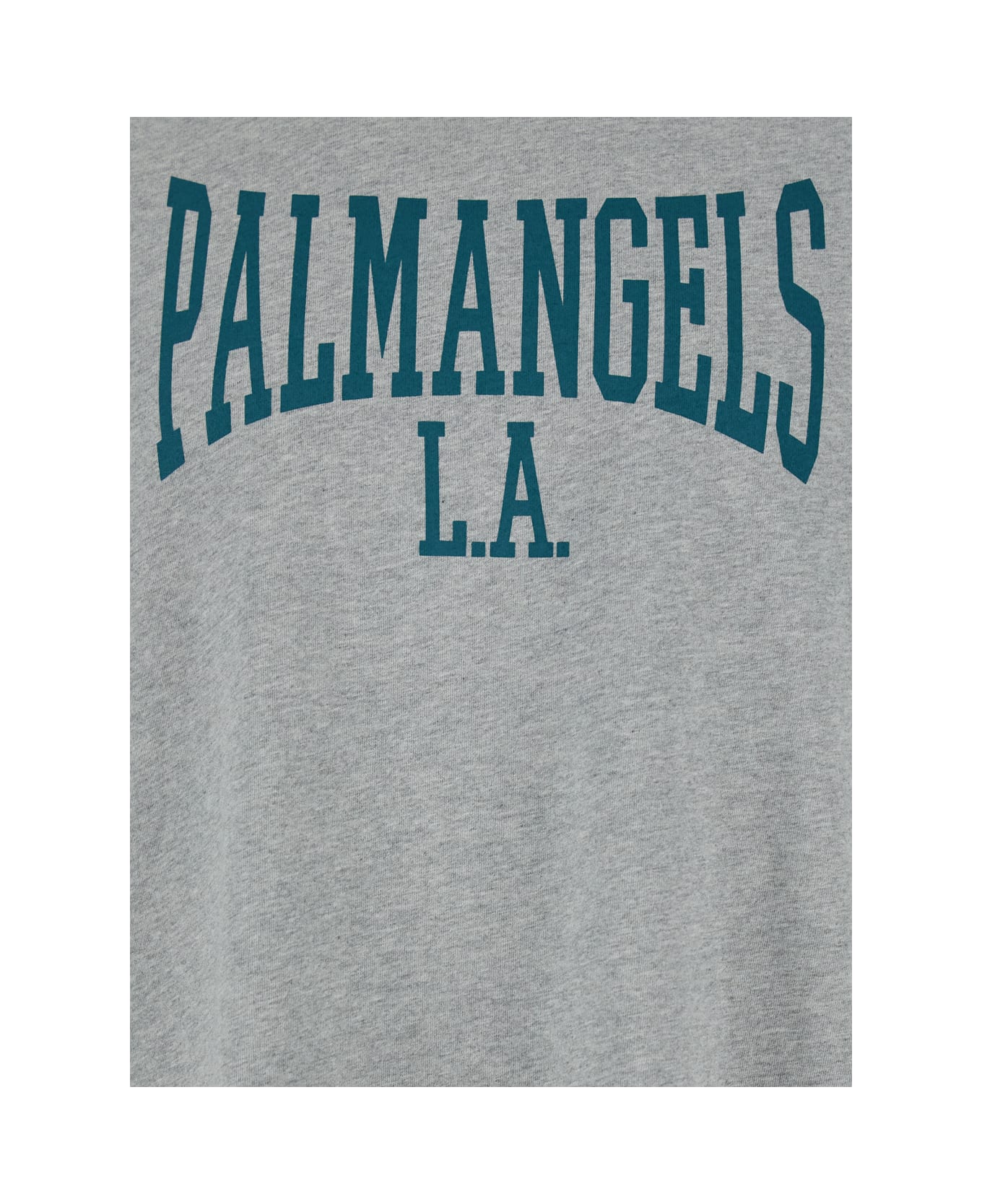 Palm Angels Logo Printed Crewneck T-shirt - Melange grey petrol