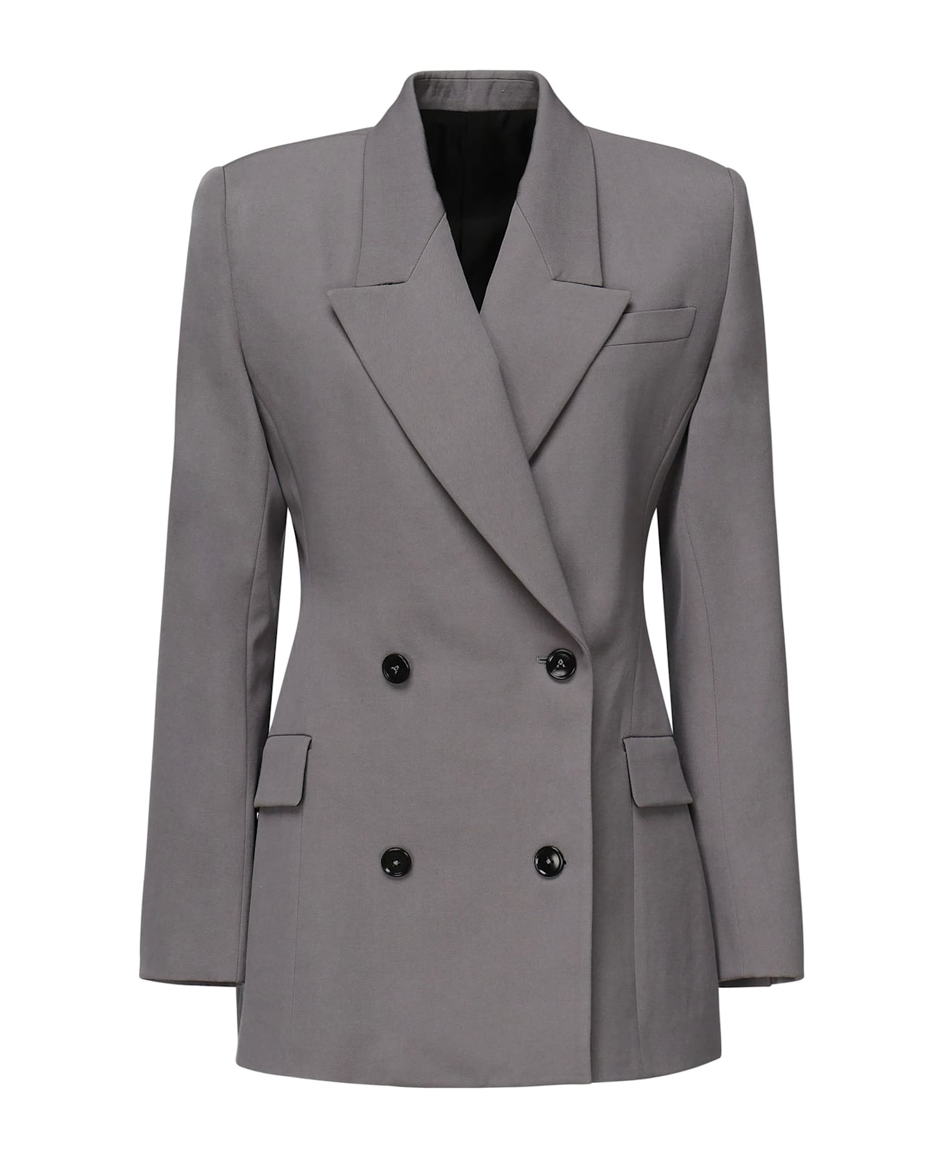 Alaia Tailored Double-breasted Wool Gabardine Jacket - Grey