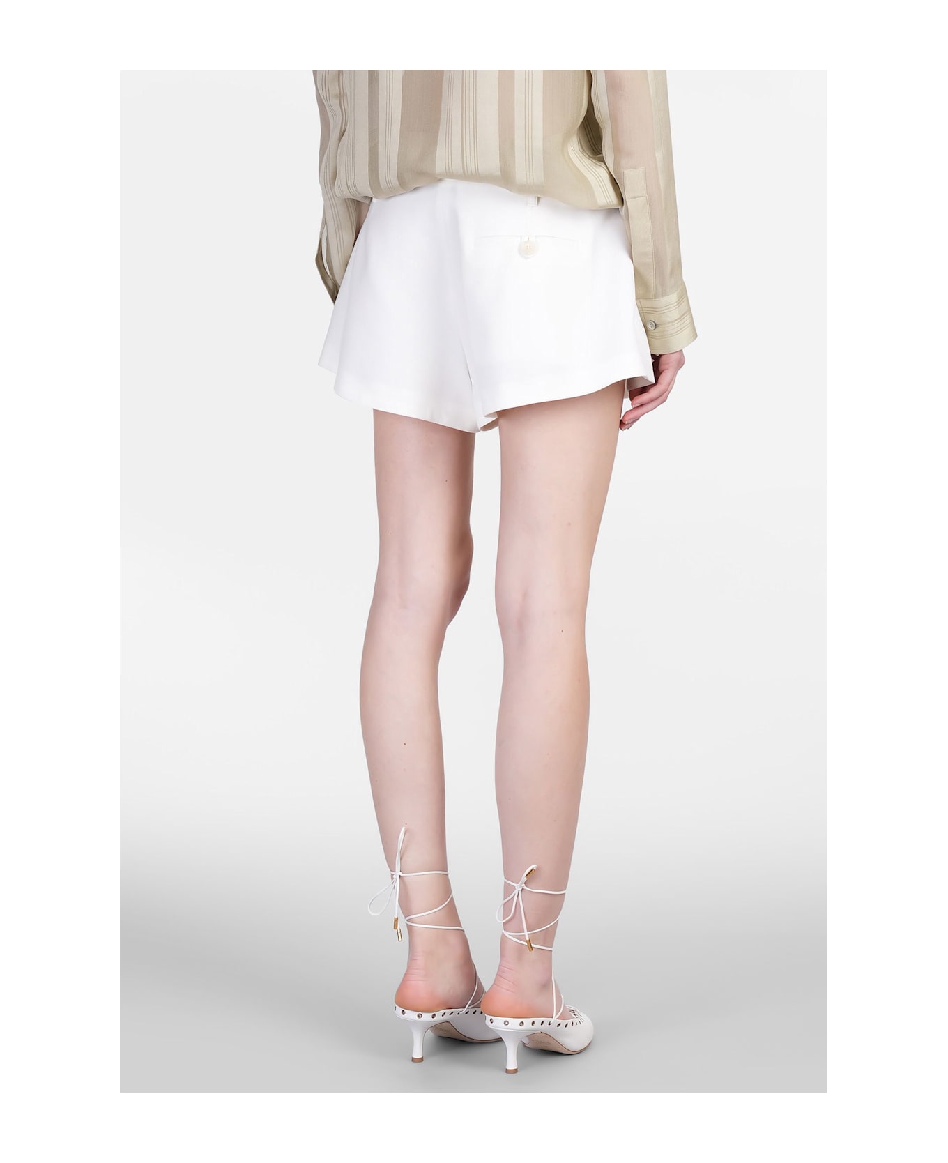Stella McCartney Shorts In Beige Wool - beige