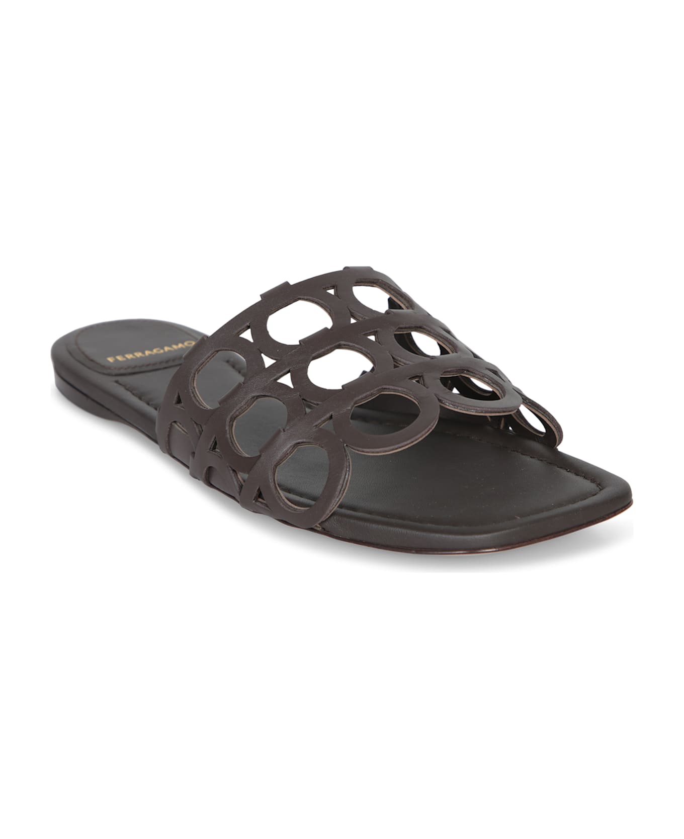 Ferragamo Erne Gancini Brown Sandals - Brown